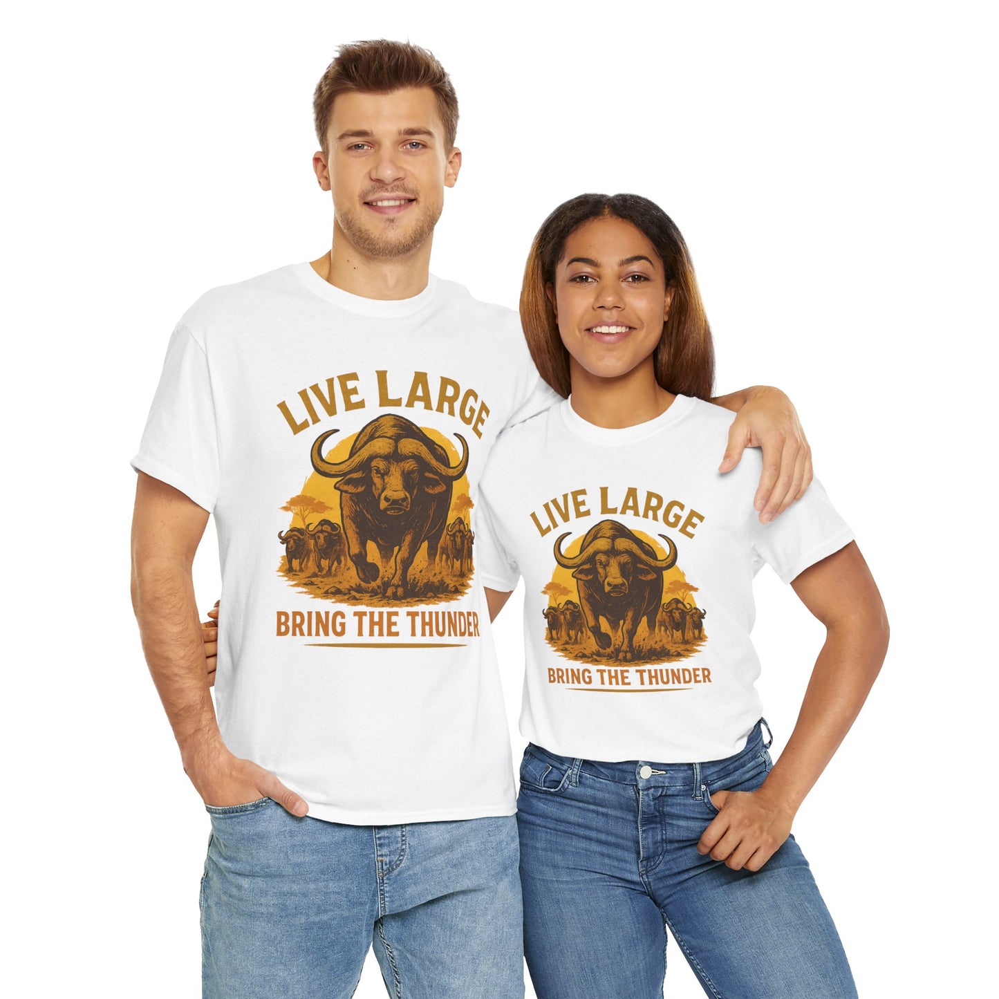 Live Large Bring The Thunder Shirt Cape Buffalo Africa Animal
