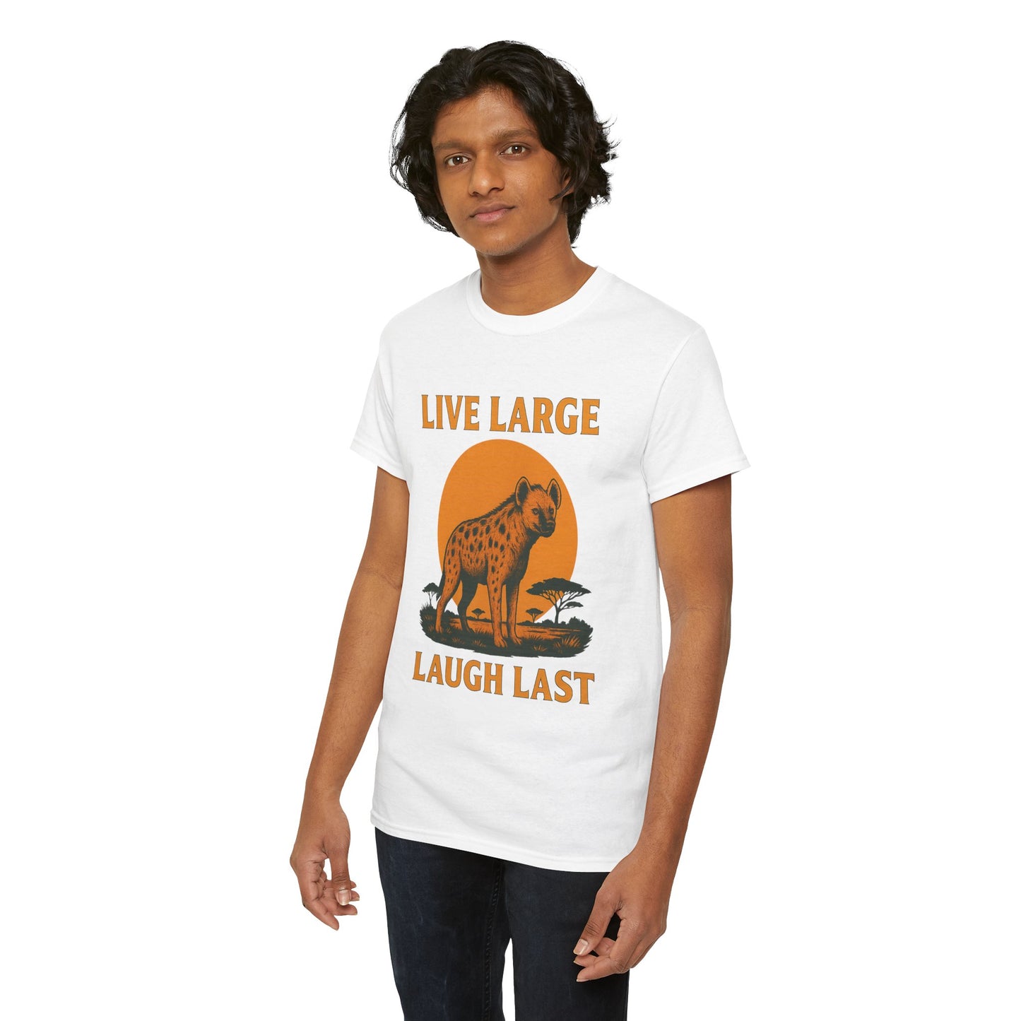 Live Large Laugh Last Hyena Cotton Shirt