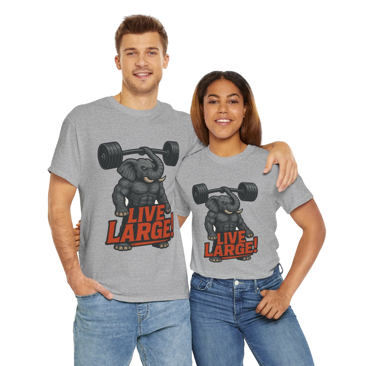 Live Large Elephant Unisex Tee, Fitness T-Shirt