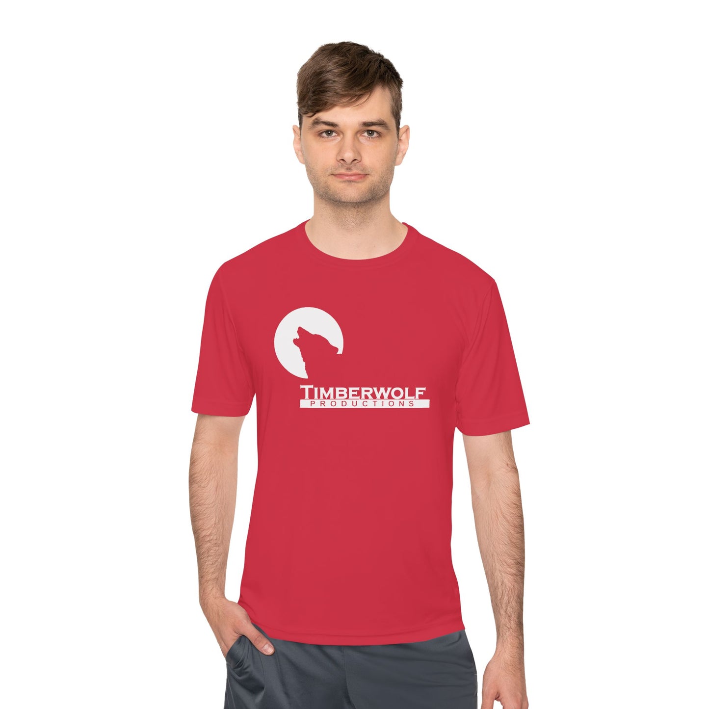 Unisex Moisture Wicking Tee - Timberwolf Graphic Shirt, Cool Workout Tee, Outdoor Adventure Gear, Gift for Nature Lovers