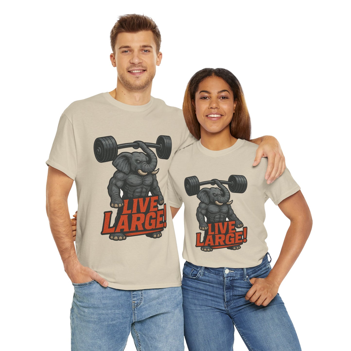 Live Large Elephant Unisex Tee, Fitness T-Shirt