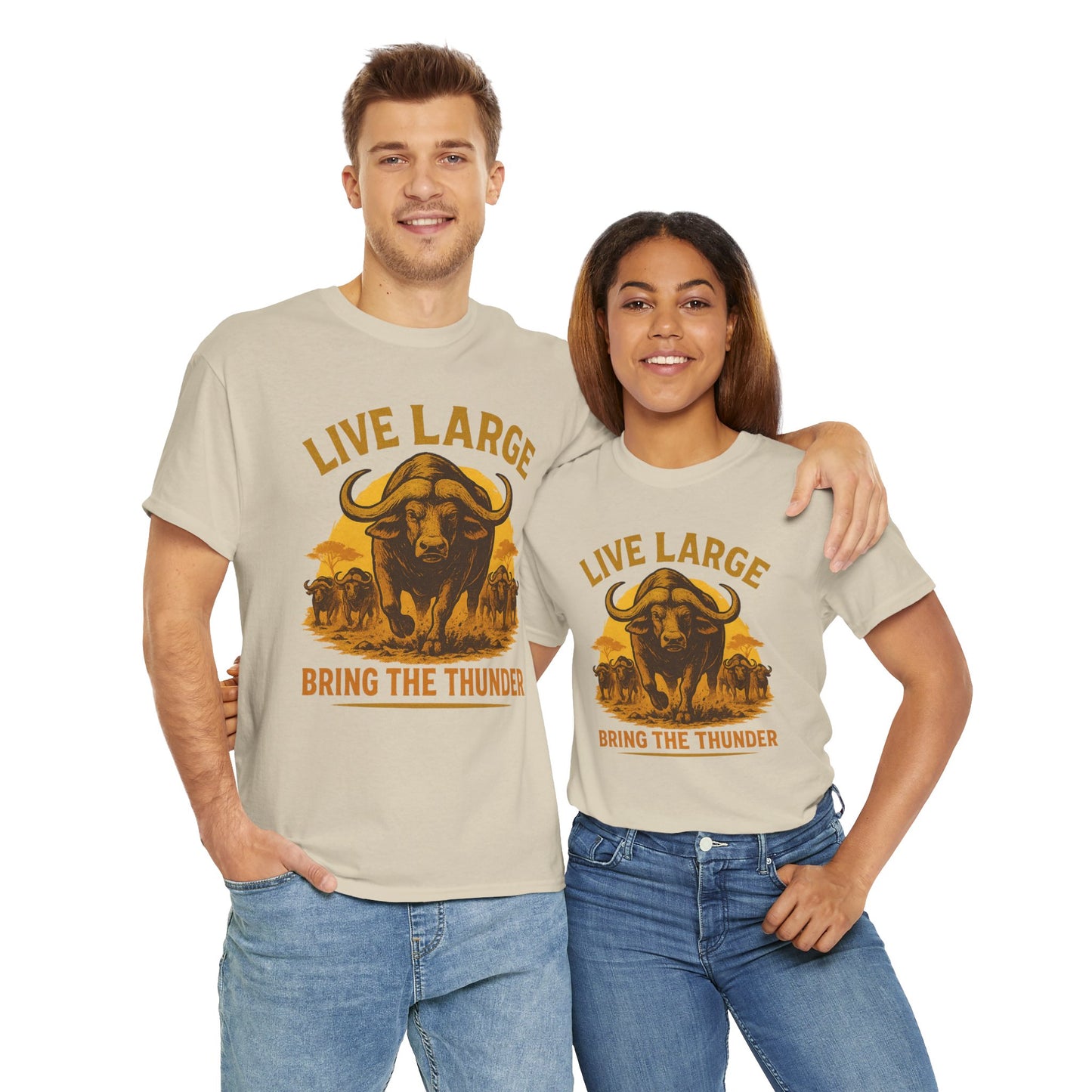 Live Large Bring The Thunder Shirt Cape Buffalo Africa Animal