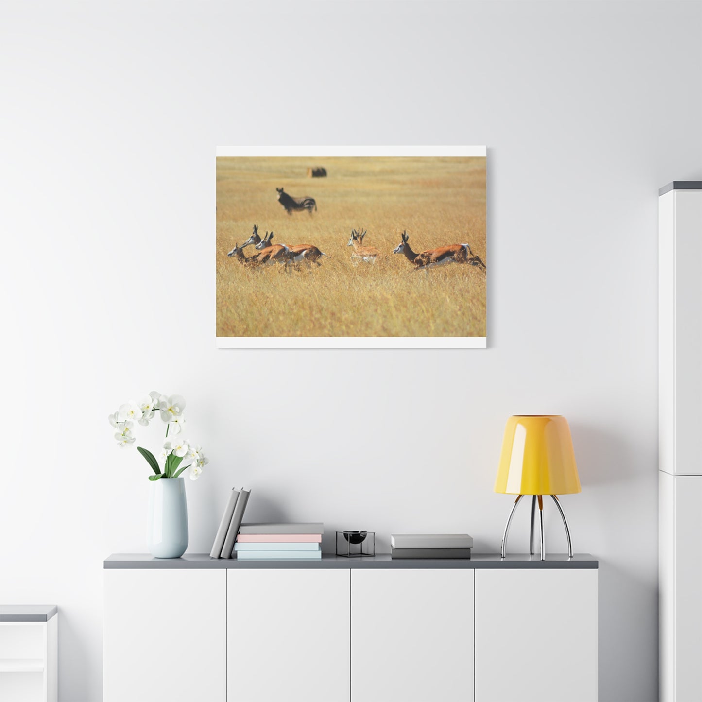 Springbok Herd in African Savannah