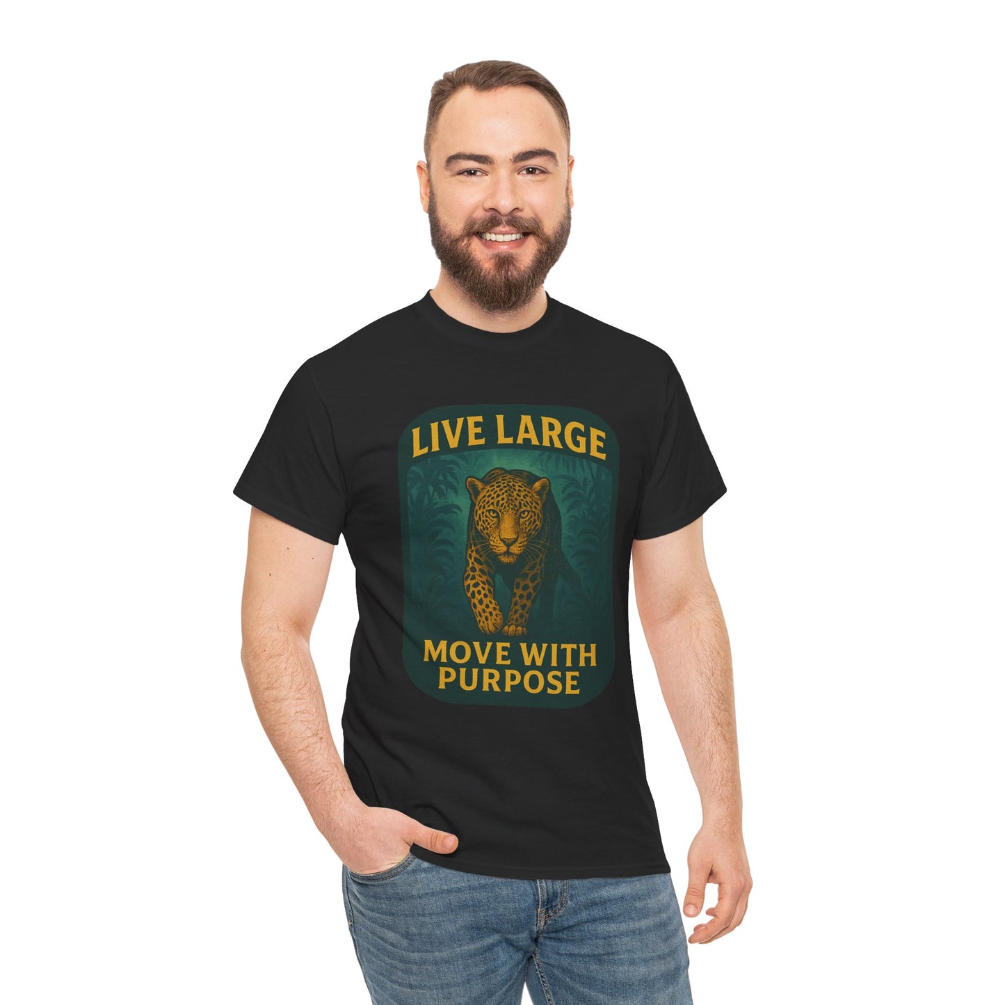 Live Large Move With Purpose Leopard Jaguar Shirt