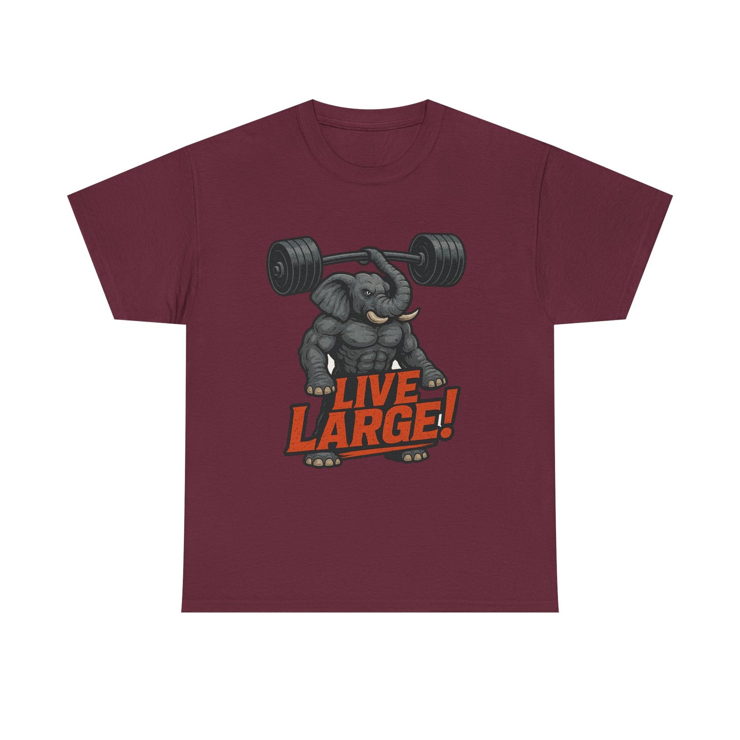Live Large Elephant Unisex Tee, Fitness T-Shirt
