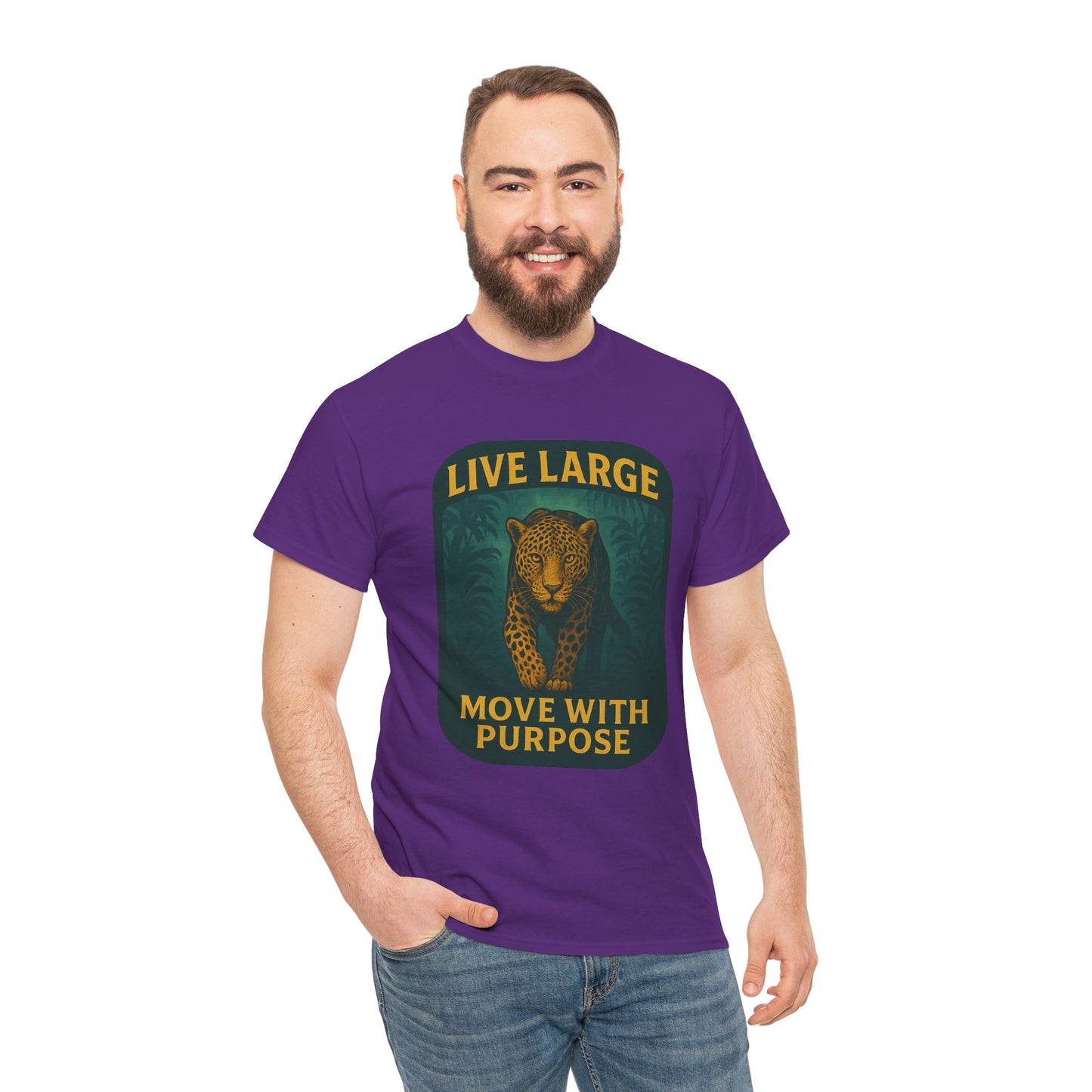 Live Large Move With Purpose Leopard Jaguar Shirt