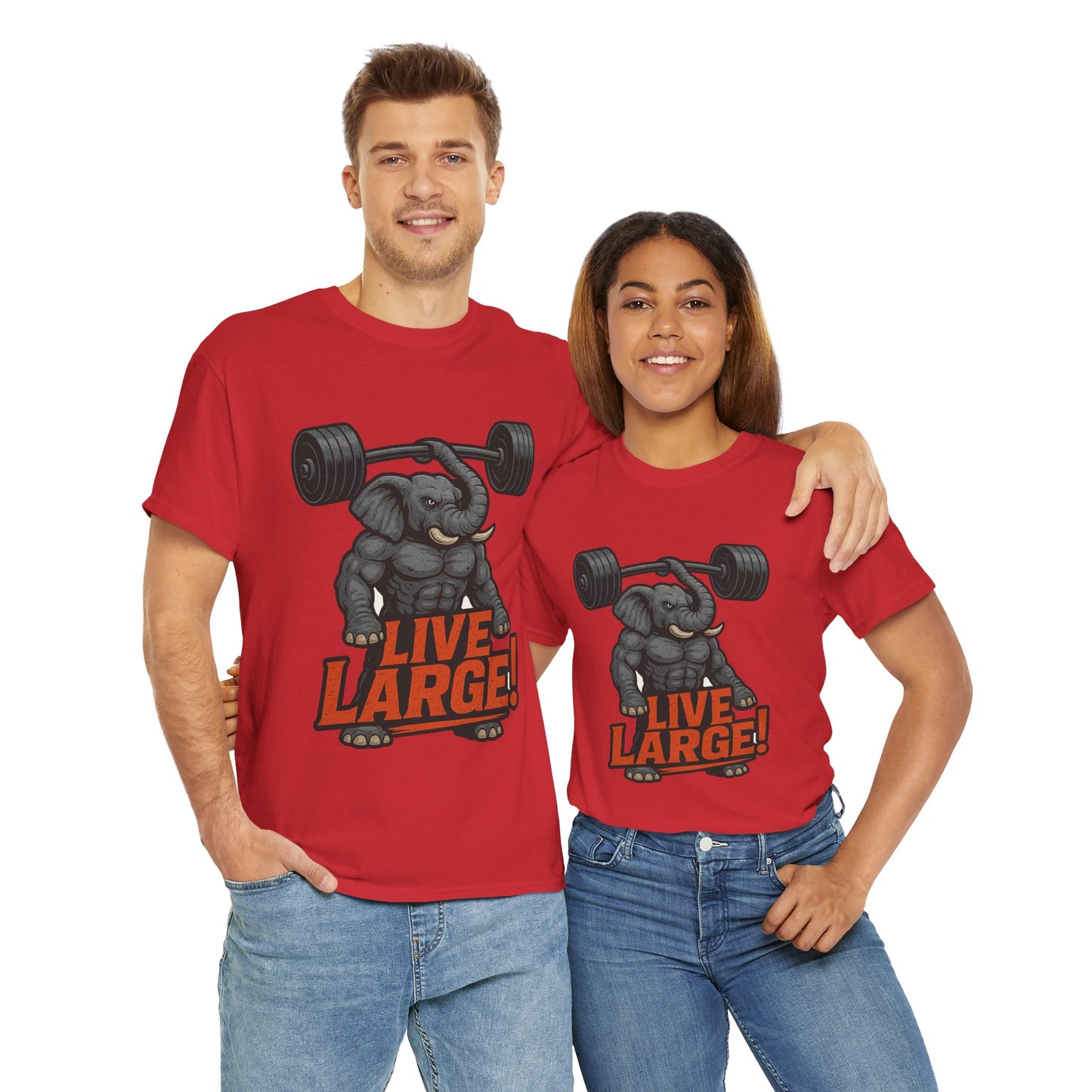 Live Large Elephant Unisex Tee, Fitness T-Shirt
