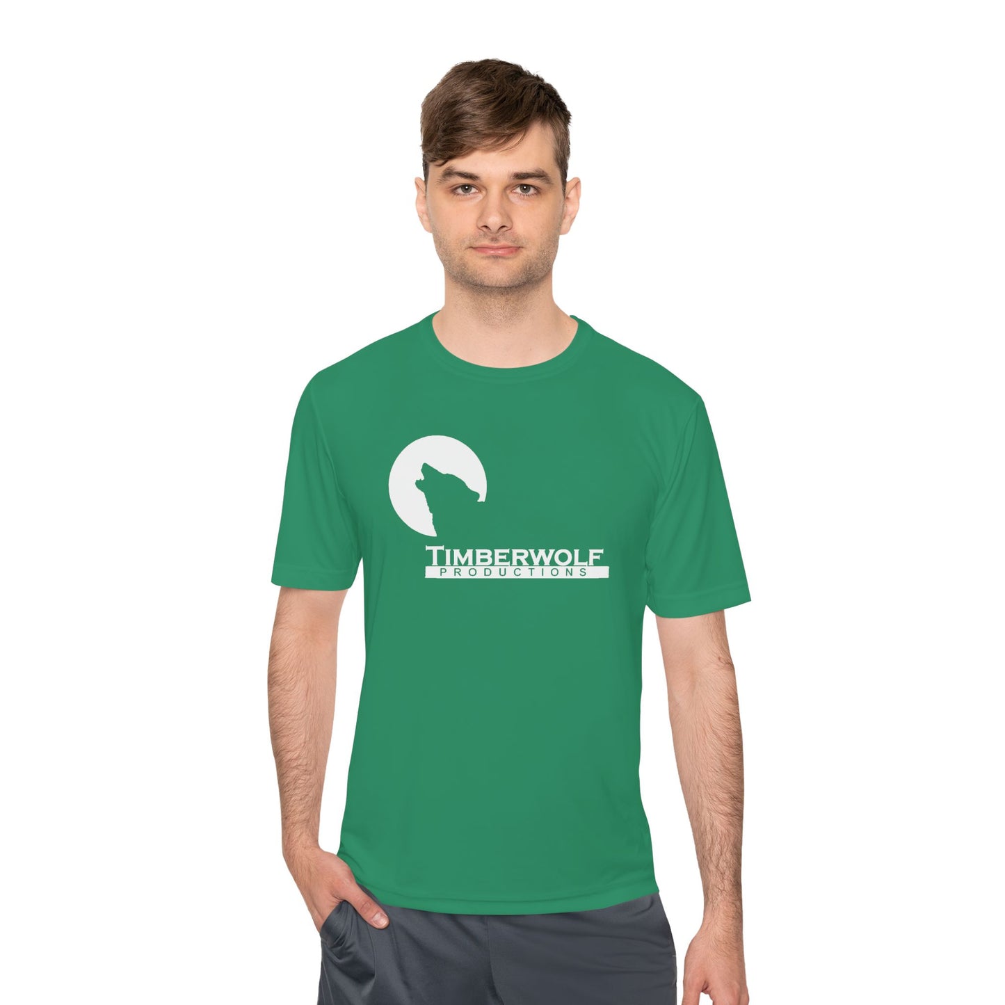 Unisex Moisture Wicking Tee - Timberwolf Graphic Shirt, Cool Workout Tee, Outdoor Adventure Gear, Gift for Nature Lovers
