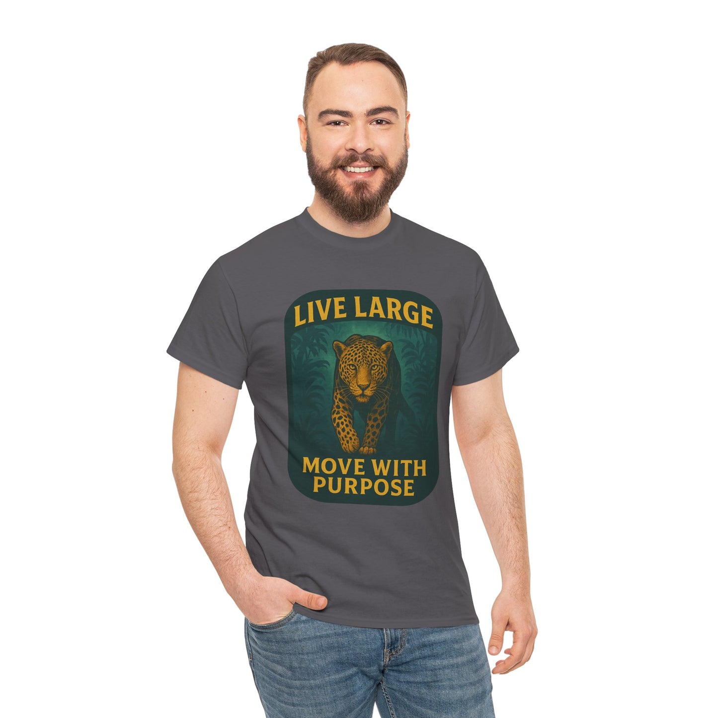 Live Large Move With Purpose Leopard Jaguar Shirt