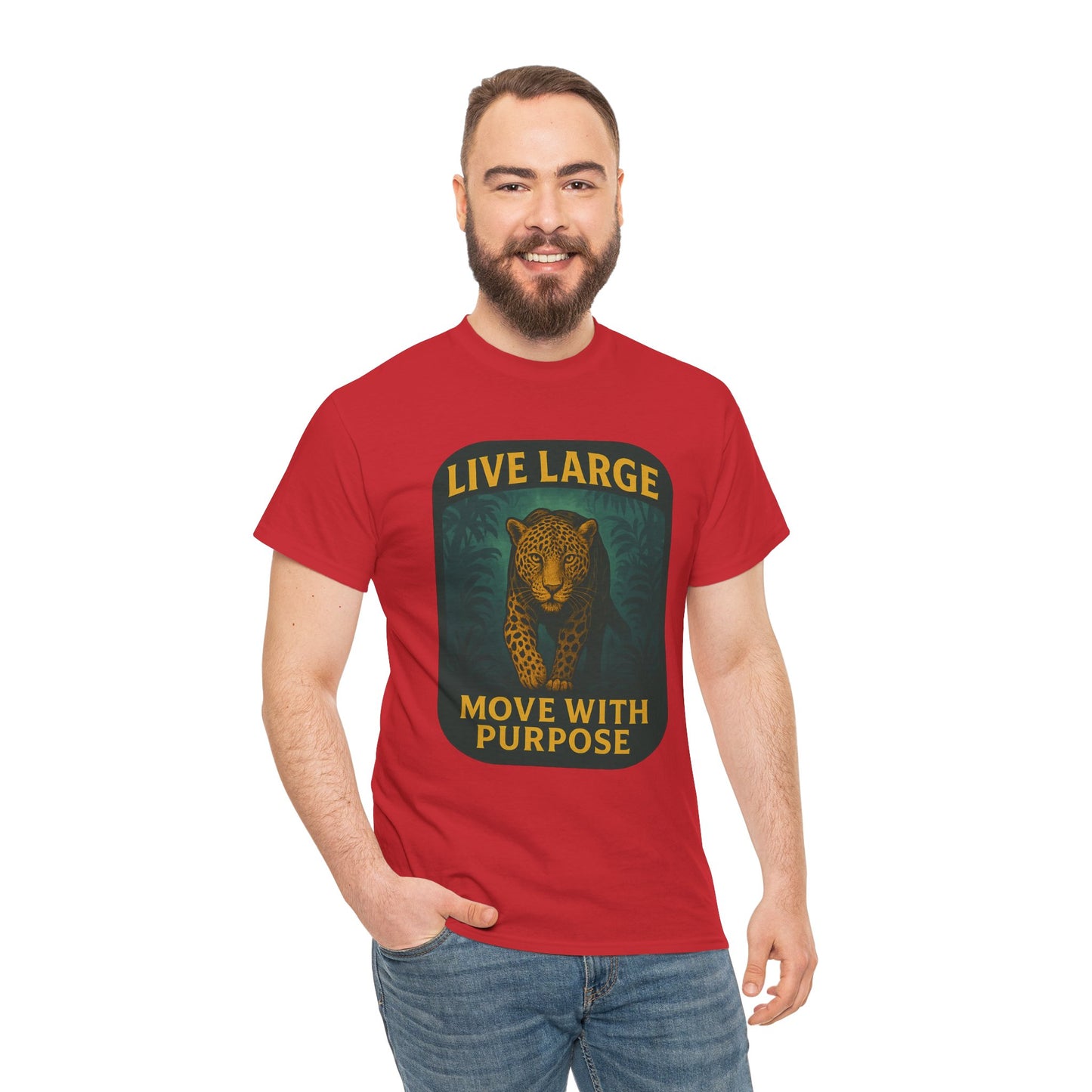 Live Large Move With Purpose Leopard Jaguar Shirt