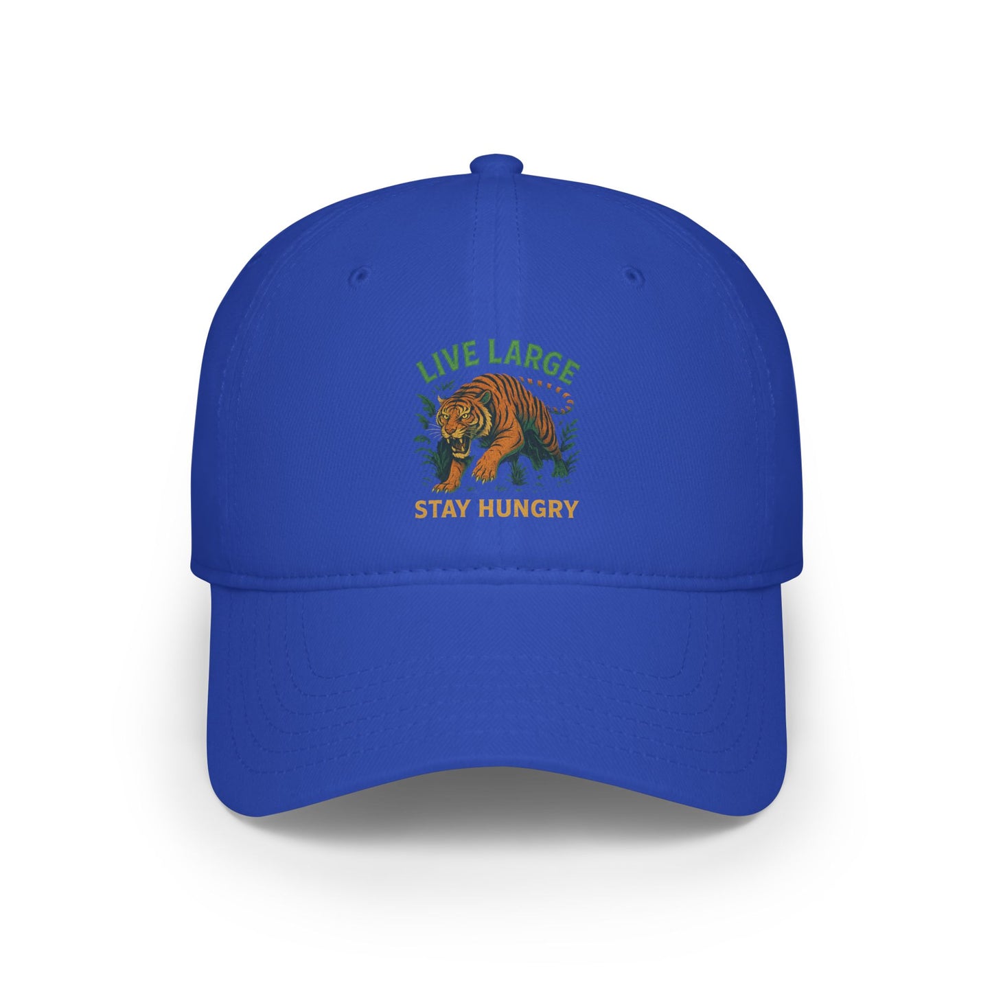 Live Large Stay Hungry Baseball Cap, Tiger