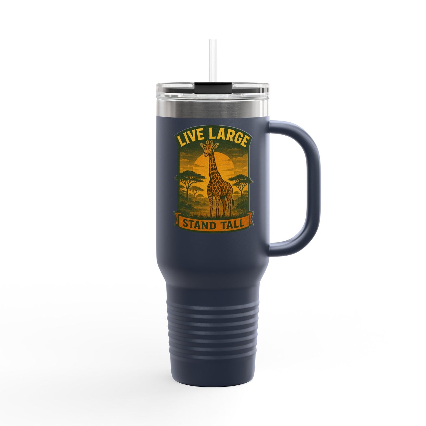 Giraffe Travel Mug | Inspirational Tumbler Live Large Stand Tall