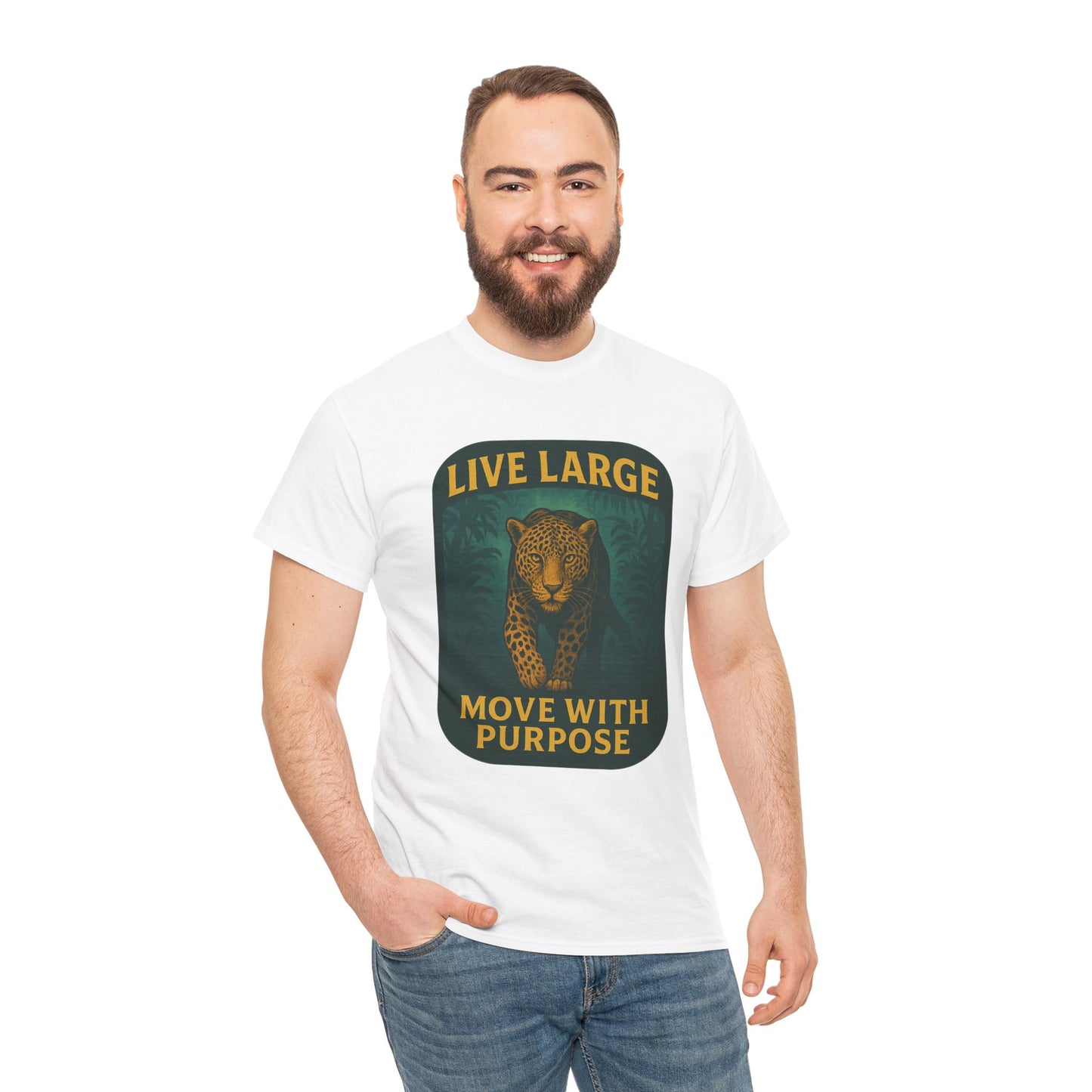 Live Large Move With Purpose Leopard Jaguar Shirt