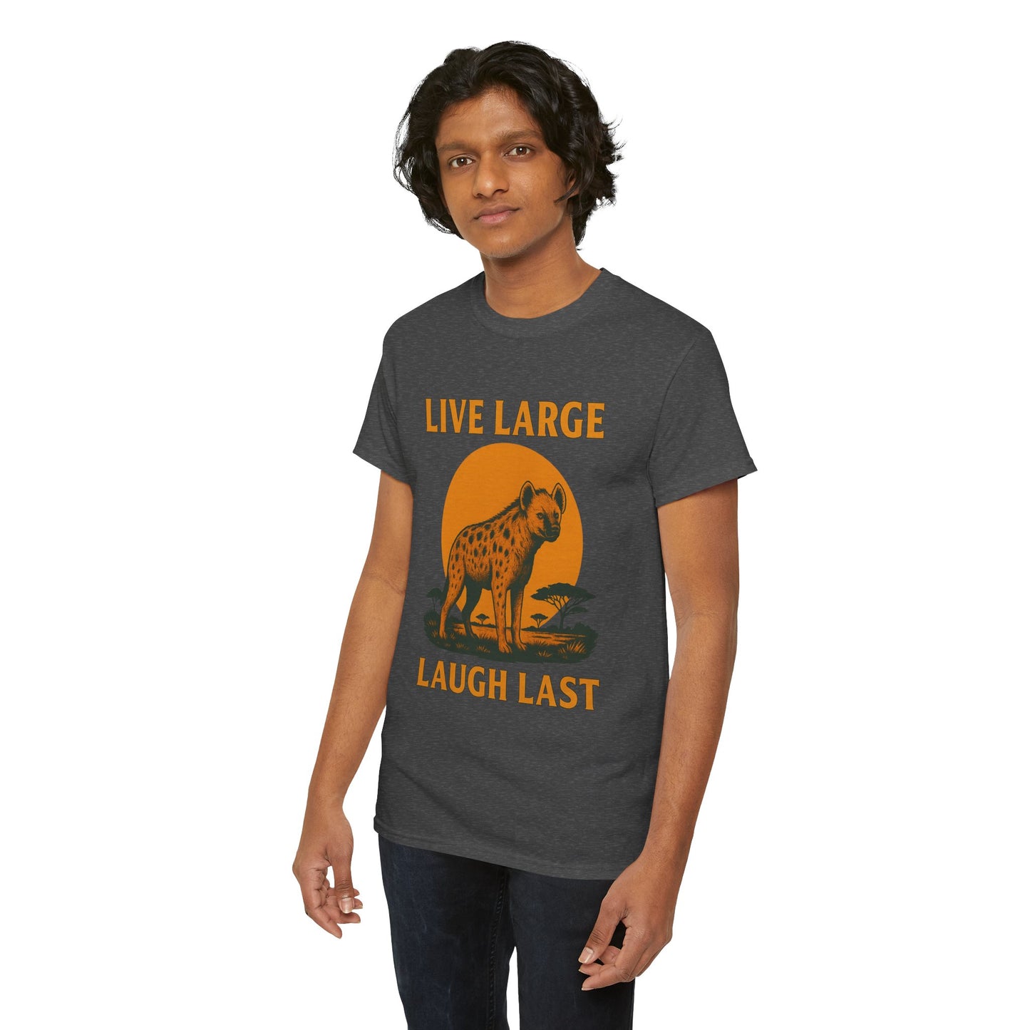 Live Large Laugh Last Hyena Cotton Shirt