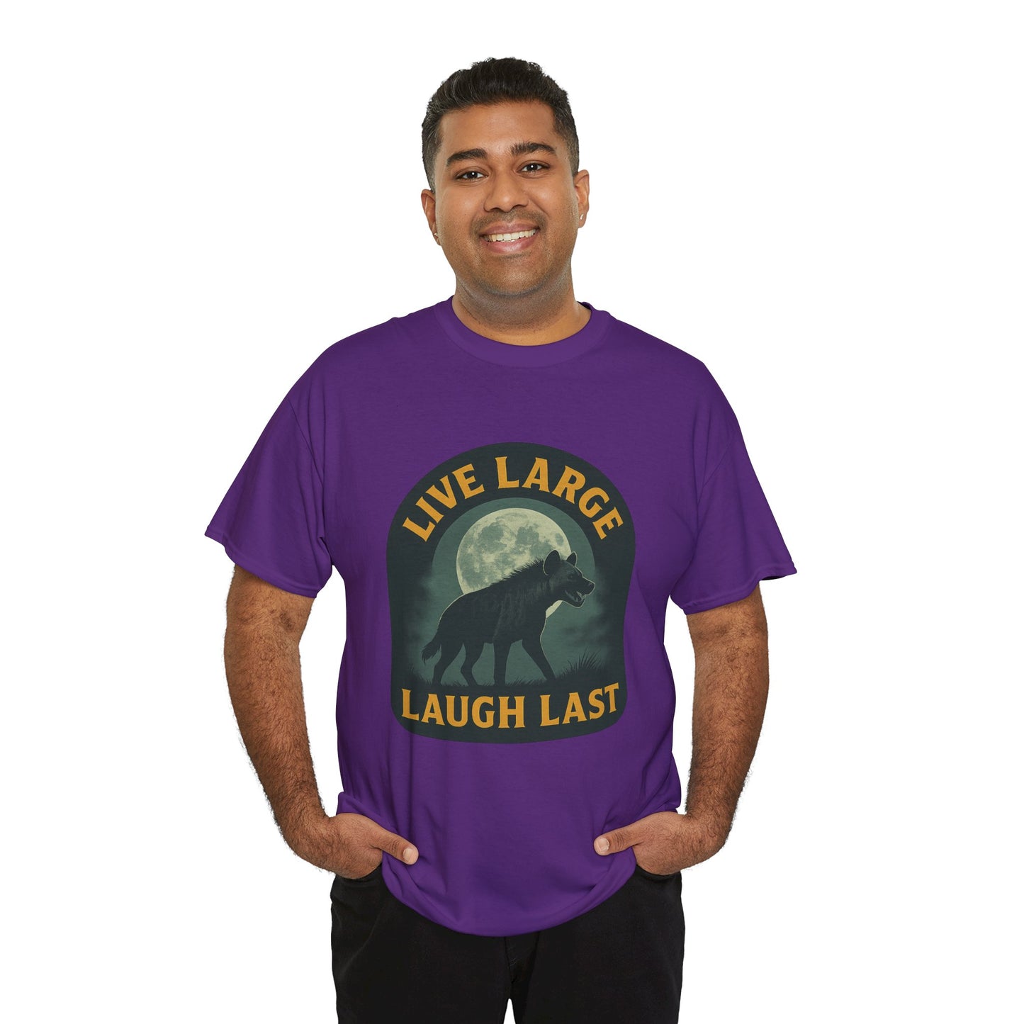 Live Large Laugh Last Hyena Cotton Shirt