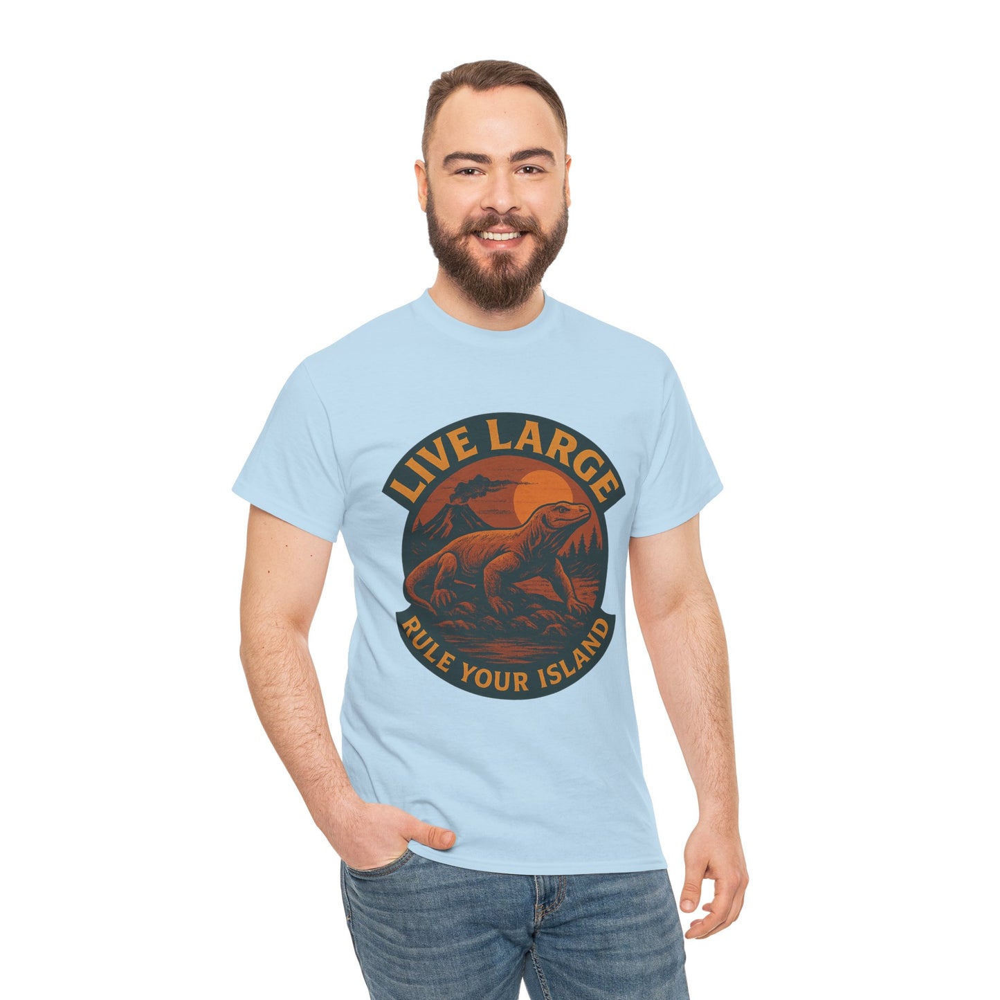 Live Large Rule Your Island Komodo Dragon Cotton Shirt
