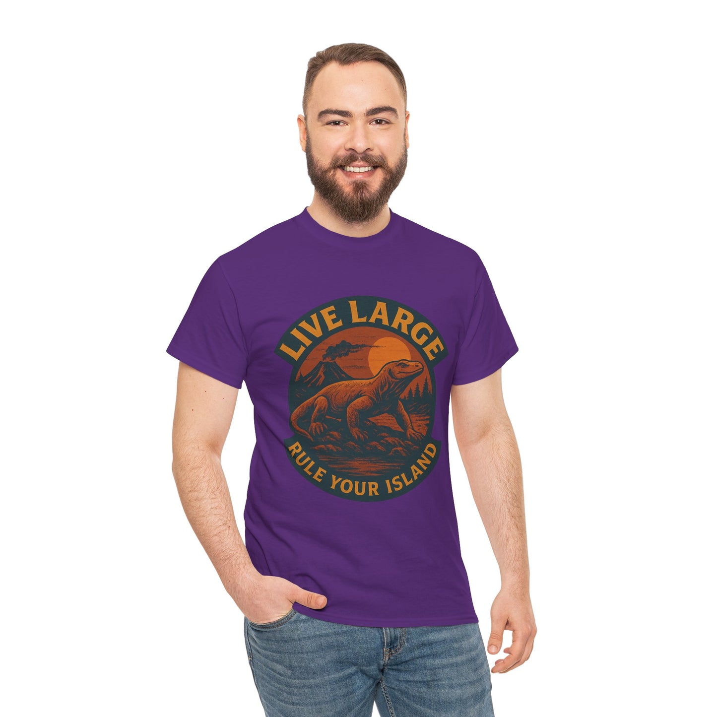 Live Large Rule Your Island Komodo Dragon Cotton Shirt