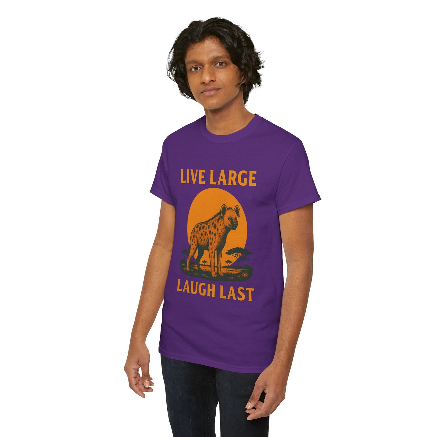 Live Large Laugh Last Hyena Cotton Shirt