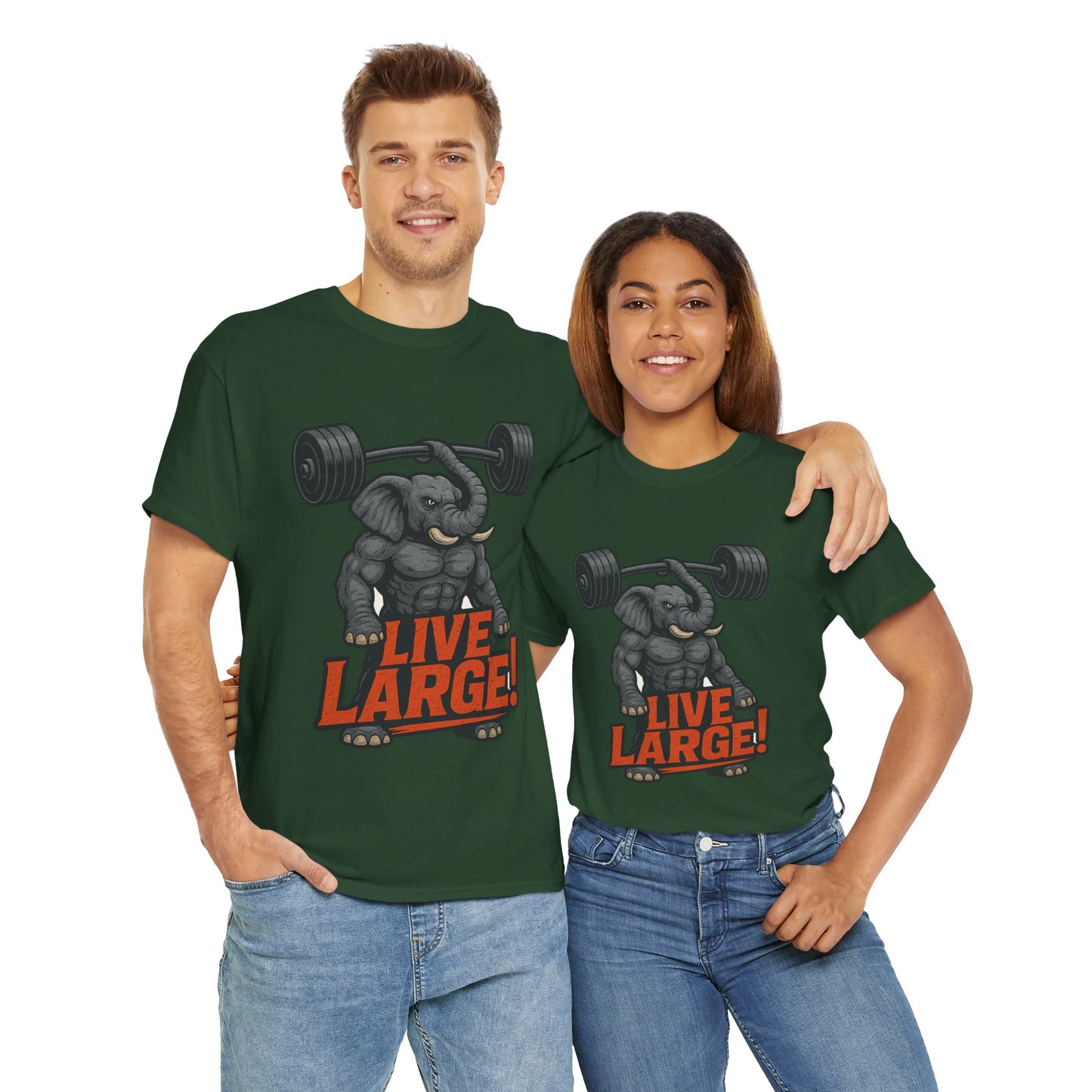 Live Large Elephant Unisex Tee, Fitness T-Shirt