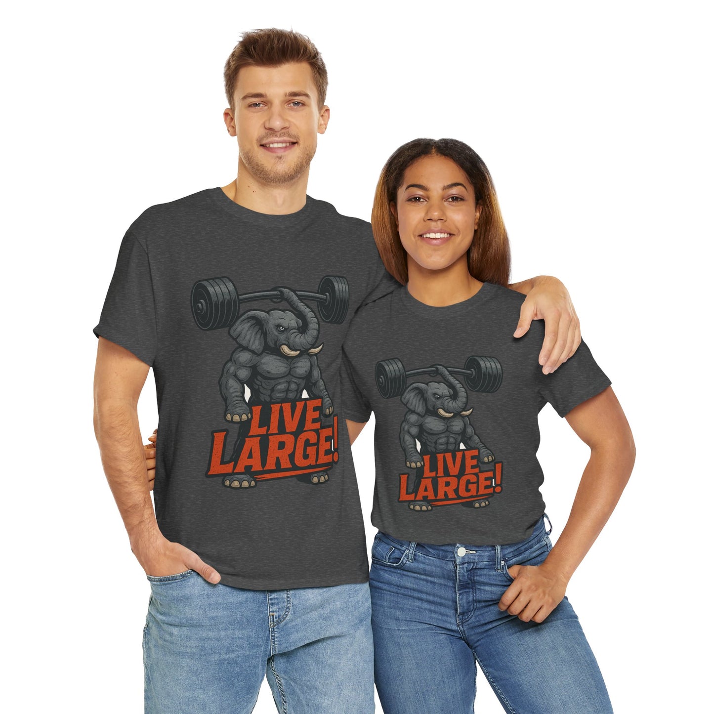 Live Large Elephant Unisex Tee, Fitness T-Shirt