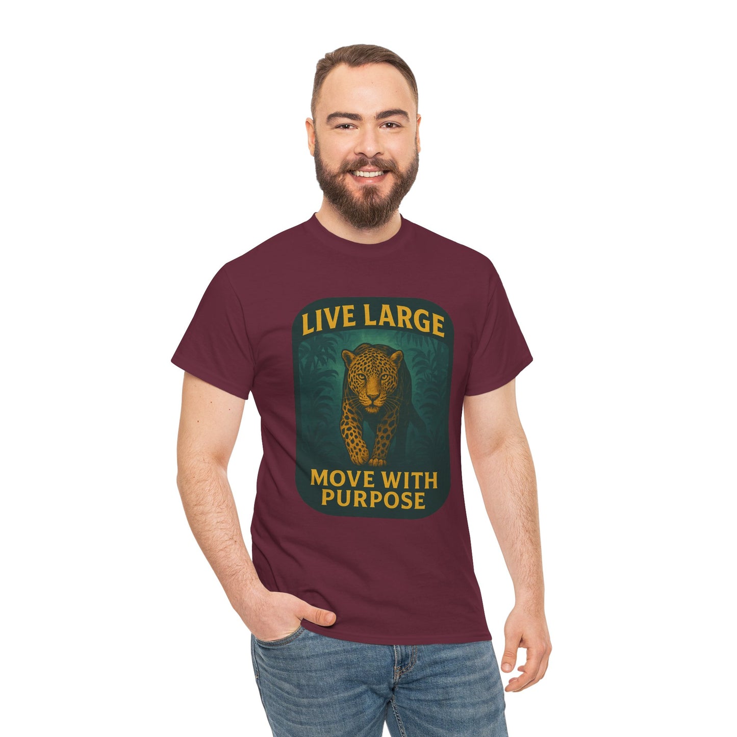Live Large Move With Purpose Leopard Jaguar Shirt
