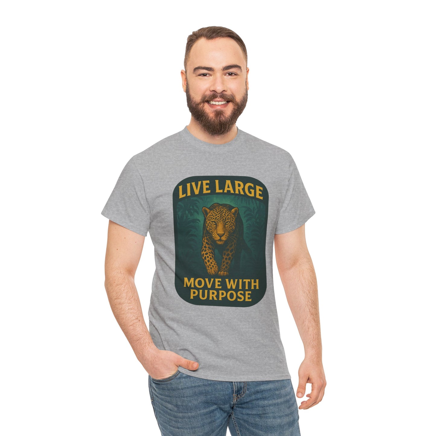 Live Large Move With Purpose Leopard Jaguar Shirt
