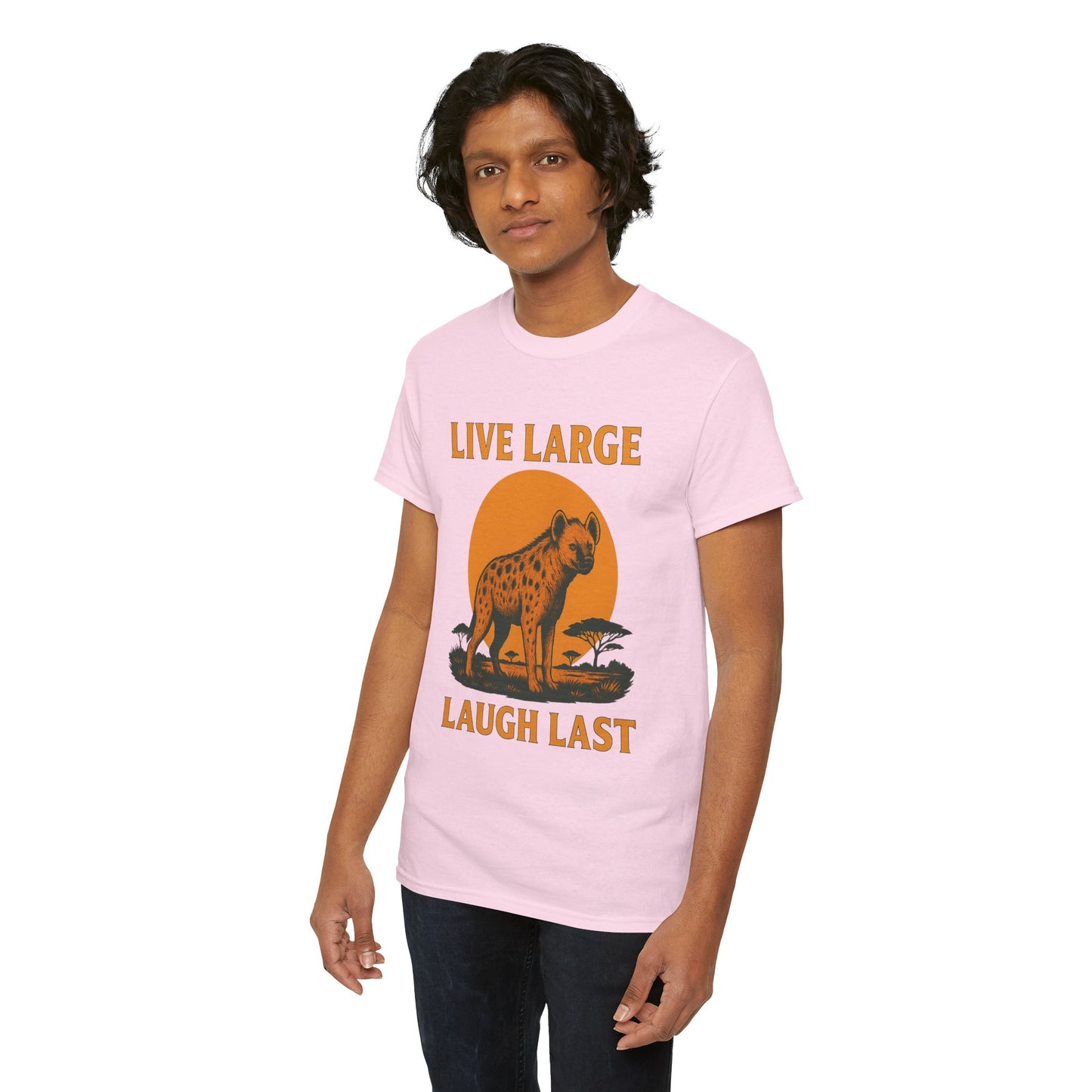 Live Large Laugh Last Hyena Cotton Shirt