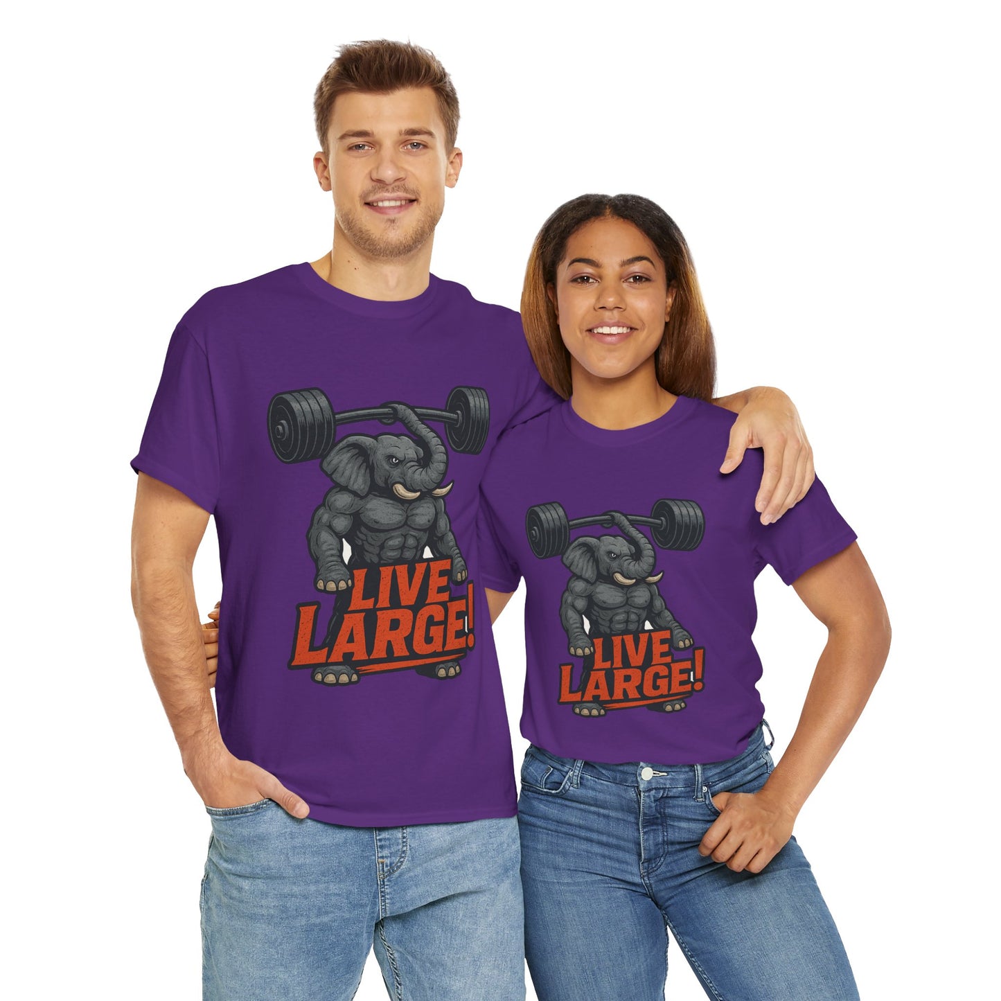 Live Large Elephant Unisex Tee, Fitness T-Shirt