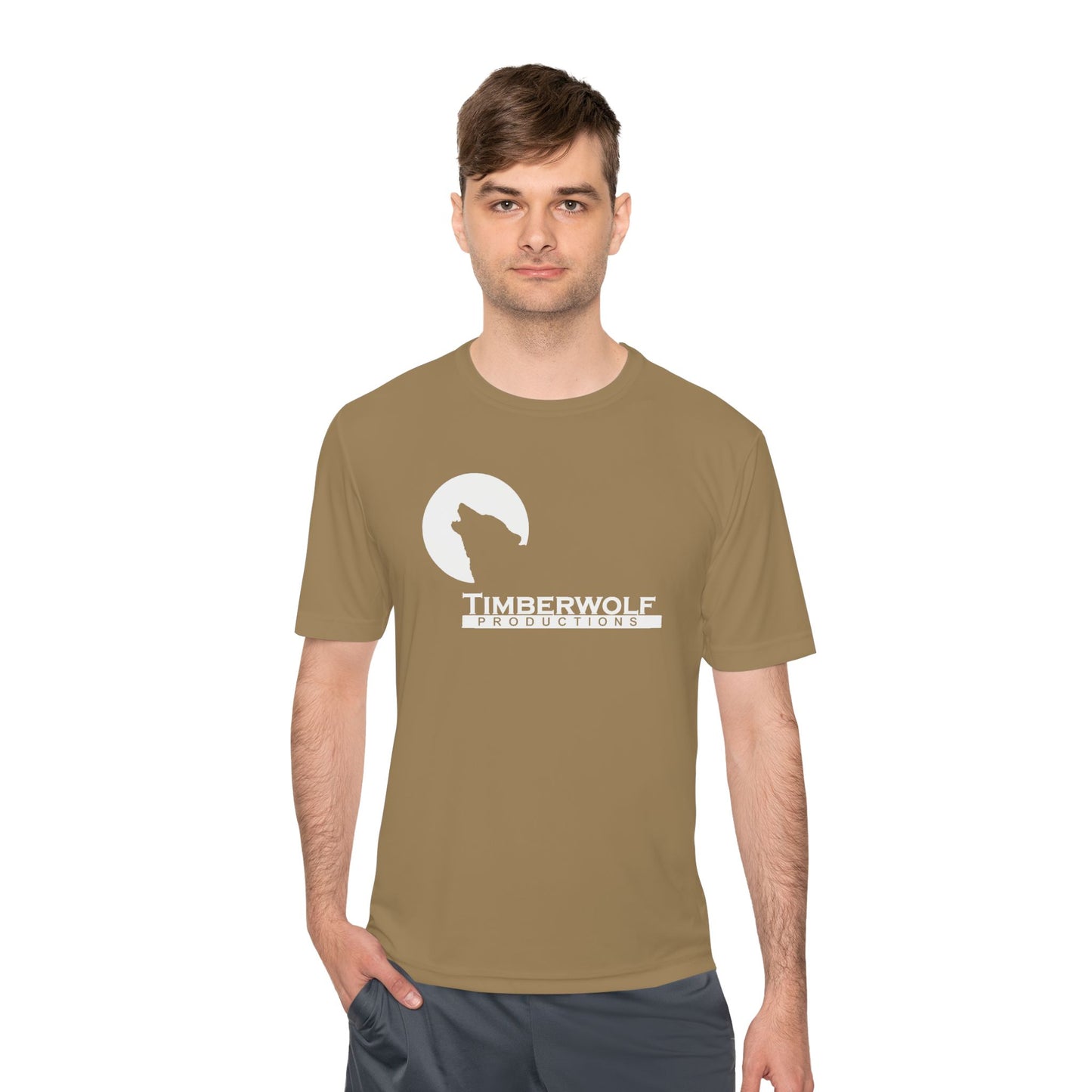 Unisex Moisture Wicking Tee - Timberwolf Graphic Shirt, Cool Workout Tee, Outdoor Adventure Gear, Gift for Nature Lovers