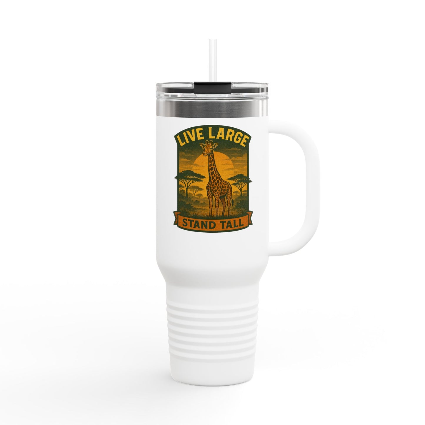 Giraffe Travel Mug | Inspirational Tumbler Live Large Stand Tall
