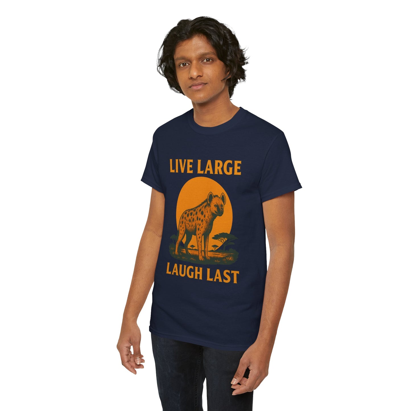 Live Large Laugh Last Hyena Cotton Shirt