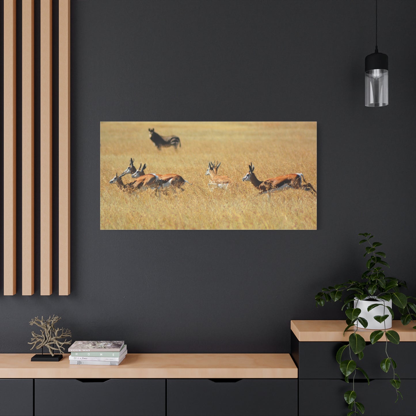 Springbok Herd in African Savannah