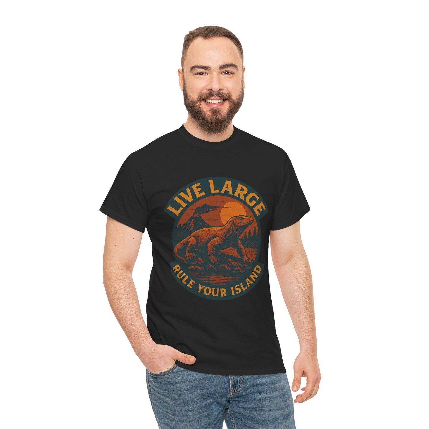 Live Large Rule Your Island Komodo Dragon Cotton Shirt