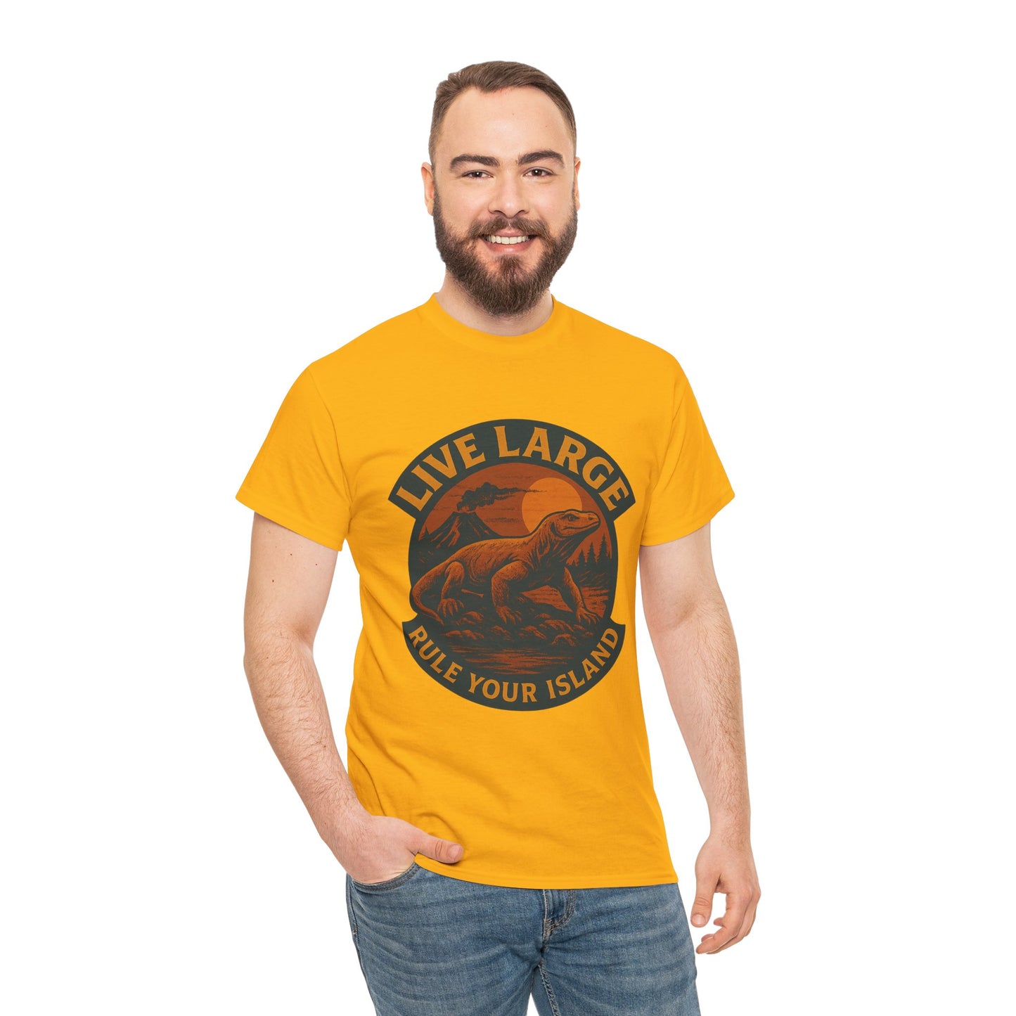 Live Large Rule Your Island Komodo Dragon Cotton Shirt