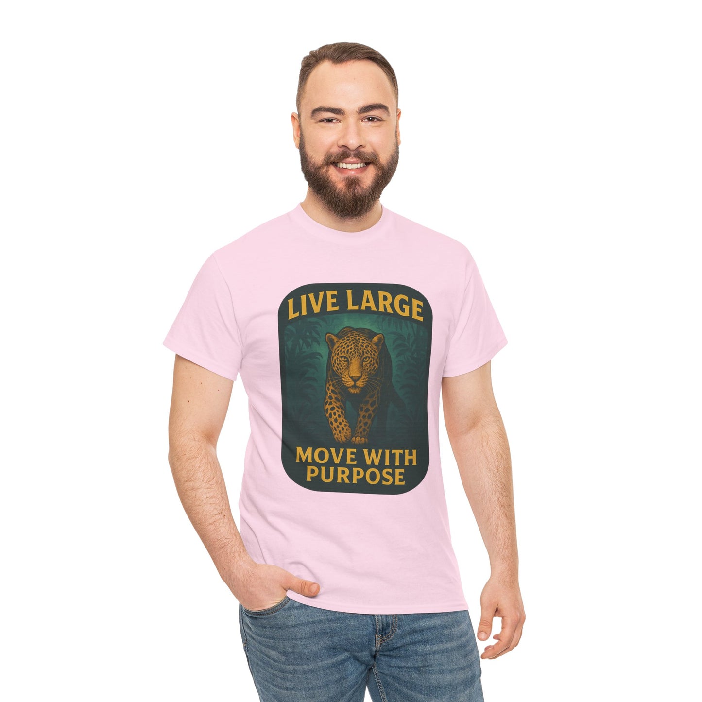 Live Large Move With Purpose Leopard Jaguar Shirt