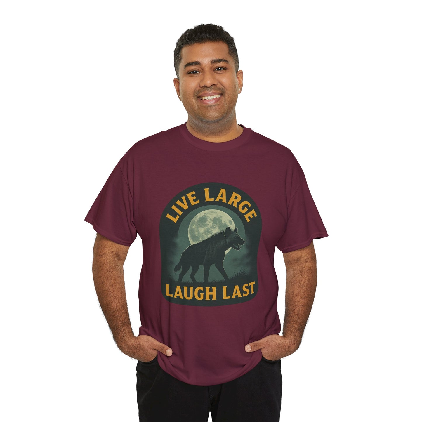 Live Large Laugh Last Hyena Cotton Shirt