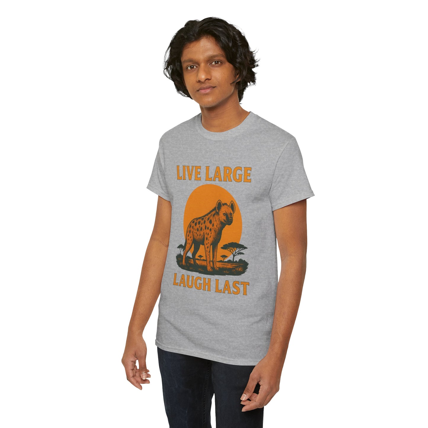 Live Large Laugh Last Hyena Cotton Shirt
