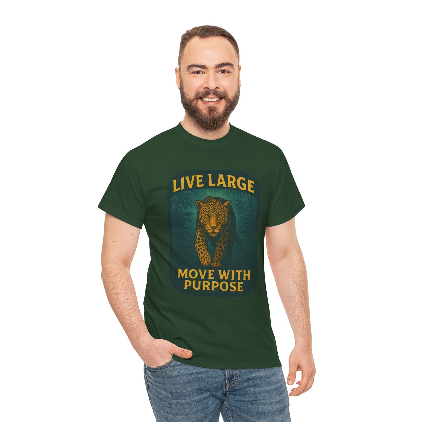 Live Large Move With Purpose Leopard Jaguar Shirt