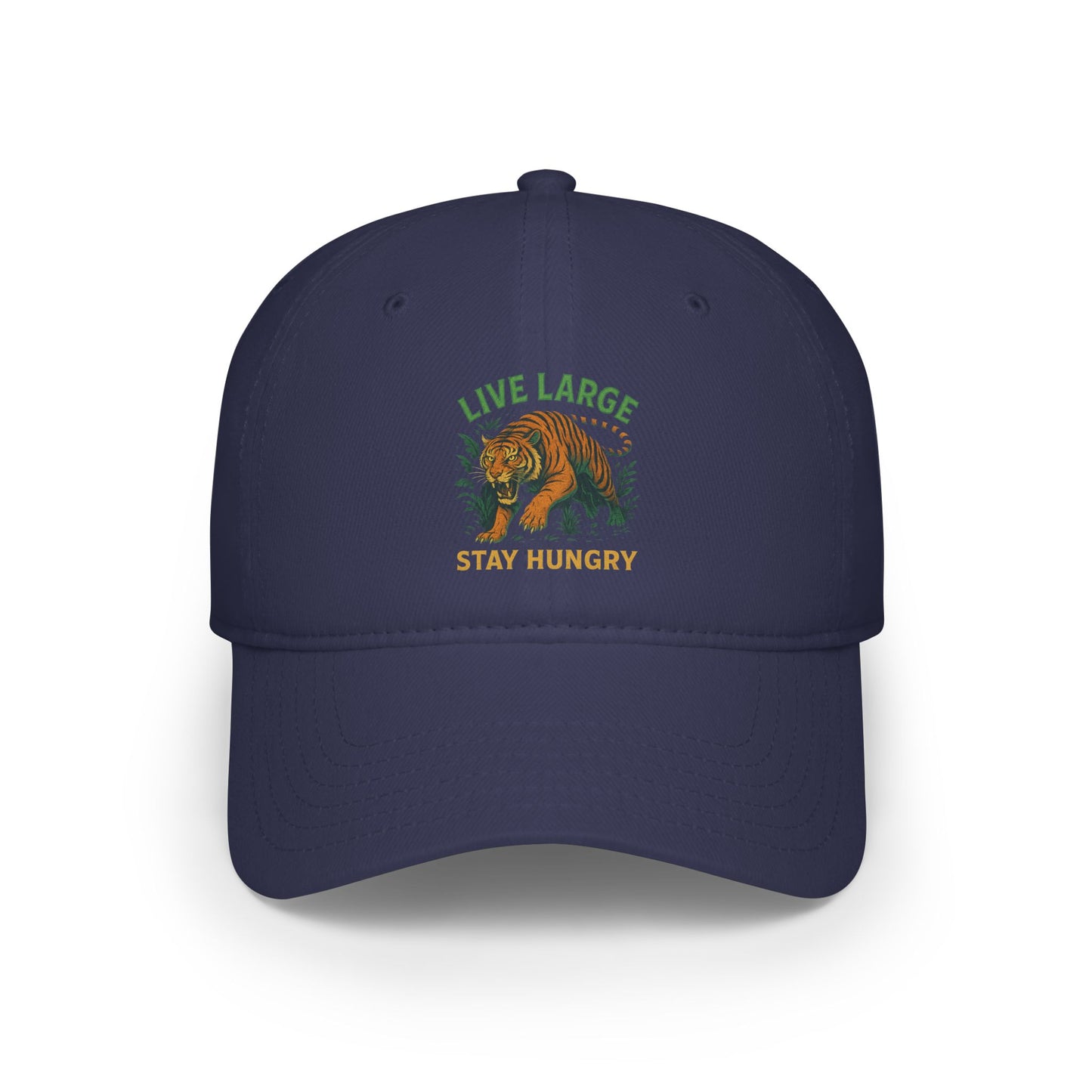 Live Large Stay Hungry Baseball Cap, Tiger