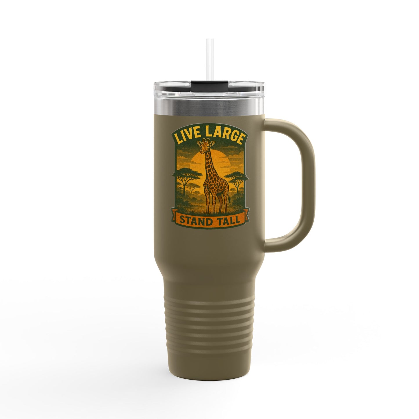 Giraffe Travel Mug | Inspirational Tumbler Live Large Stand Tall