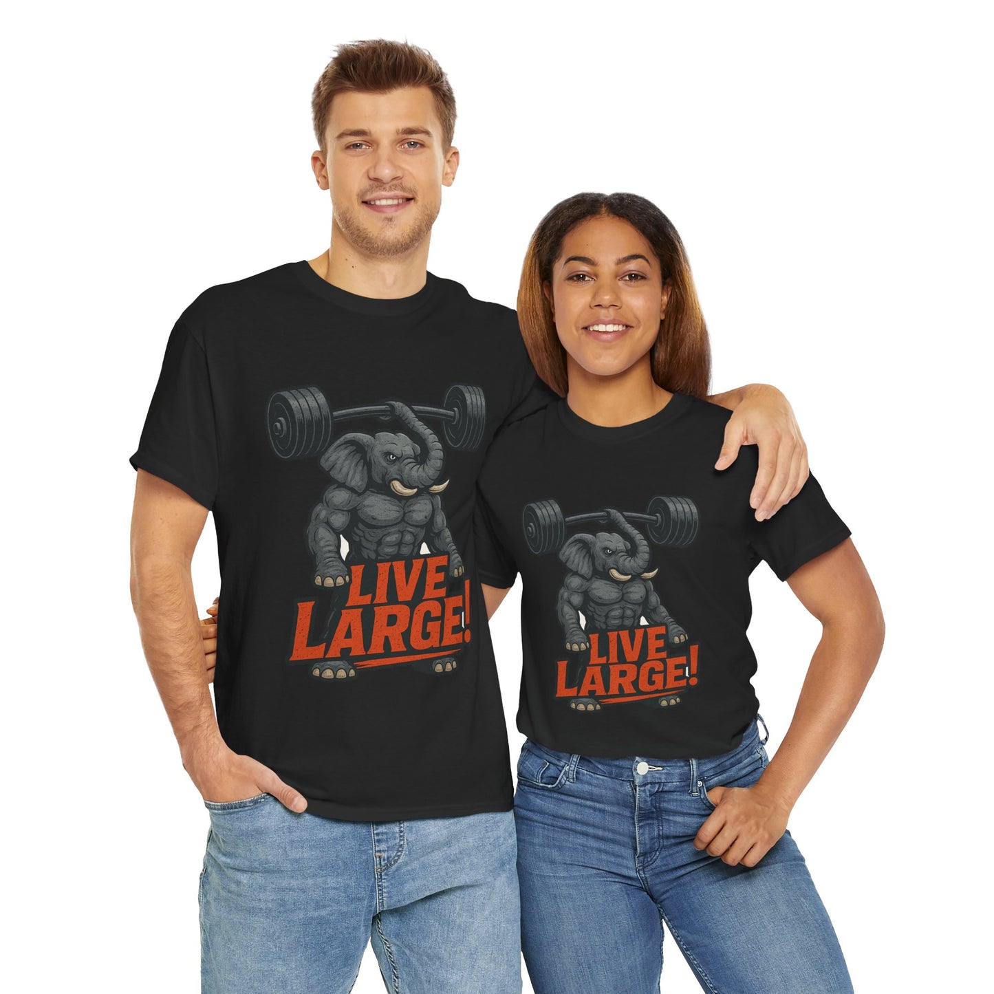 Live Large Elephant Unisex Tee, Fitness T-Shirt