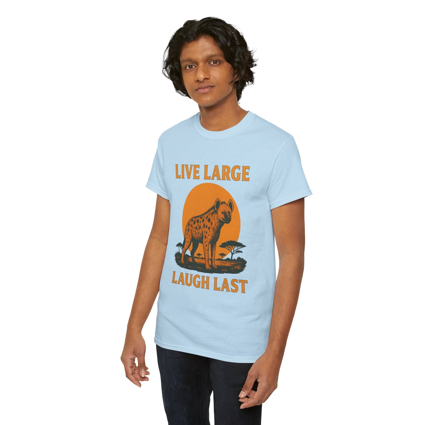 Live Large Laugh Last Hyena Cotton Shirt