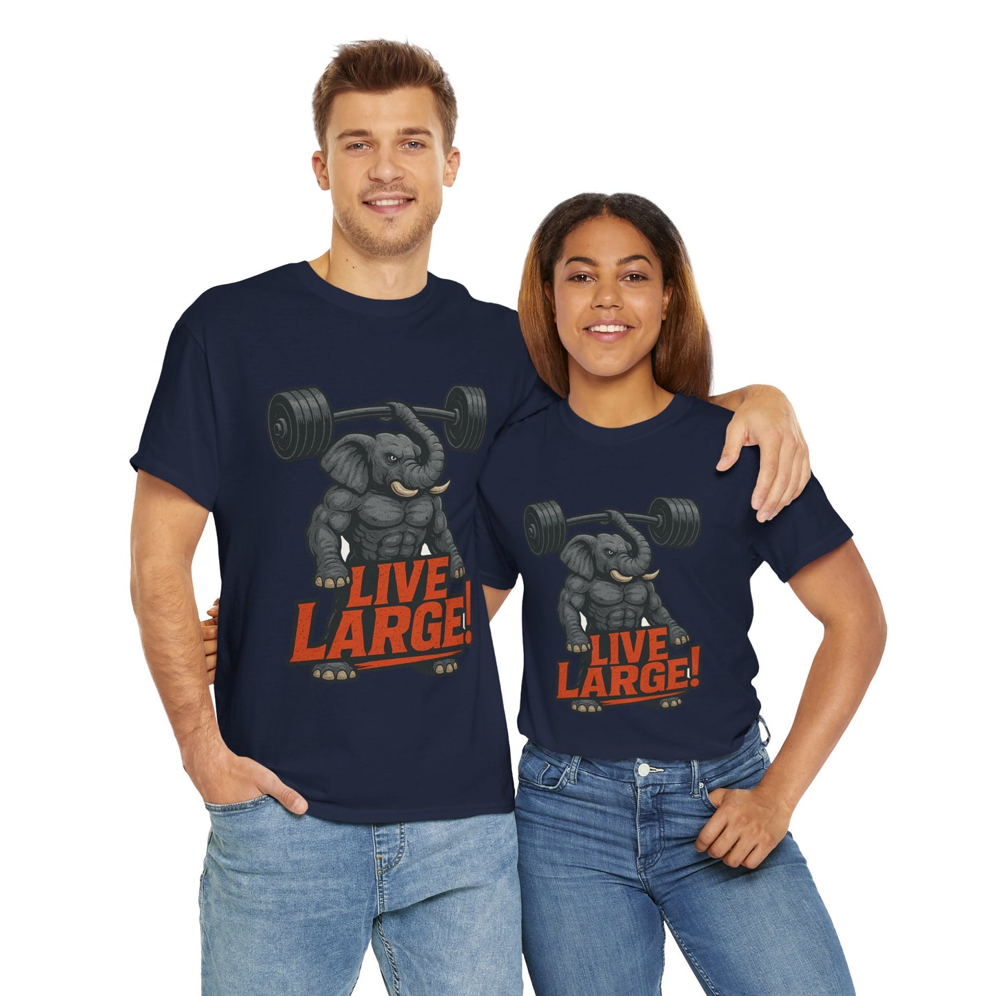 Live Large Elephant Unisex Tee, Fitness T-Shirt