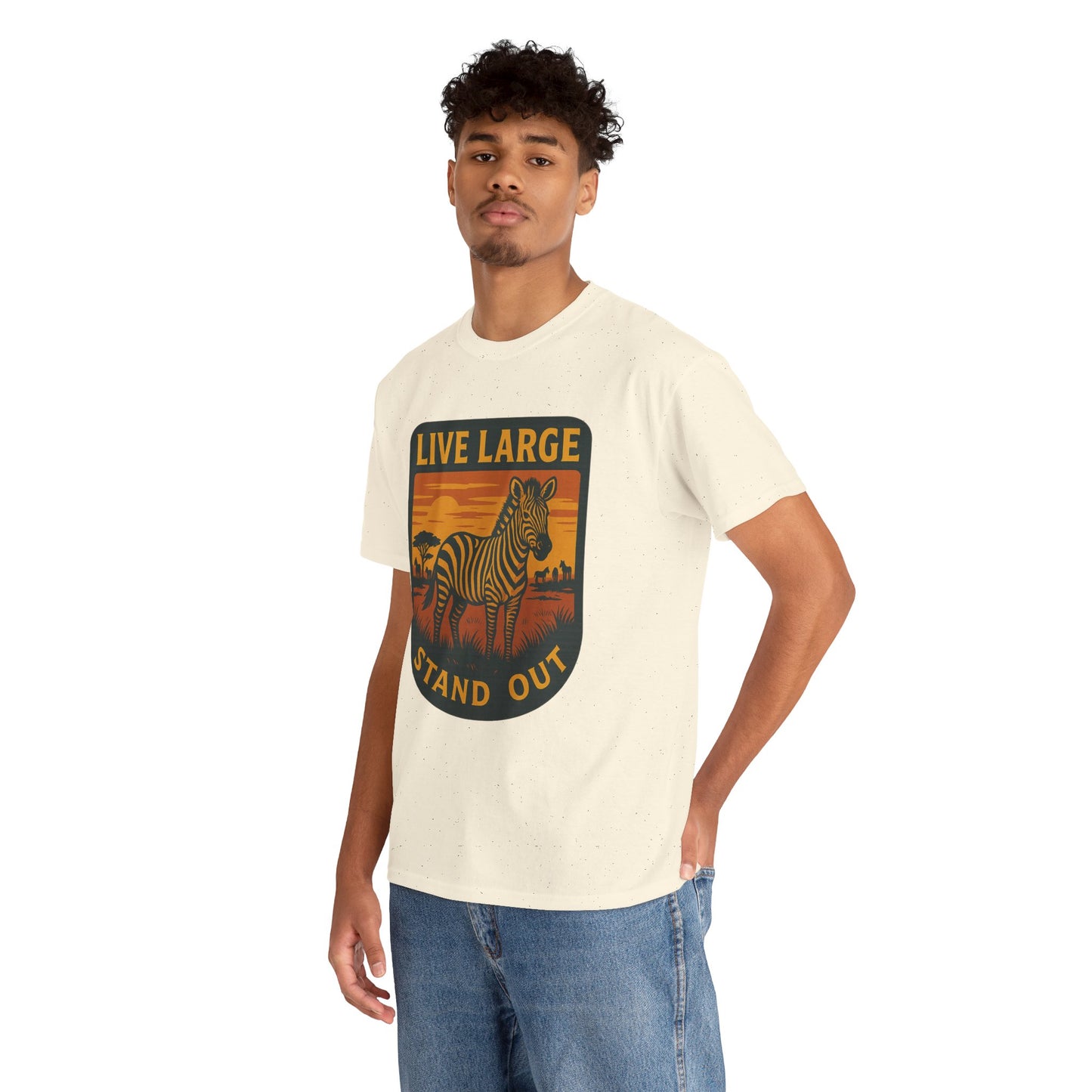 Live Large, Stand Out Zebra Cotton Shirt