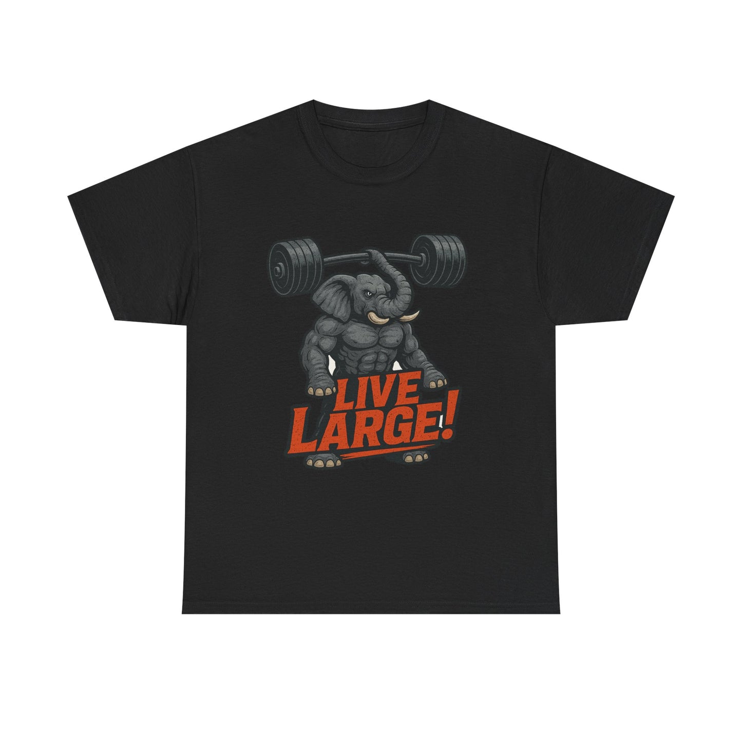 Live Large Elephant Unisex Tee, Fitness T-Shirt