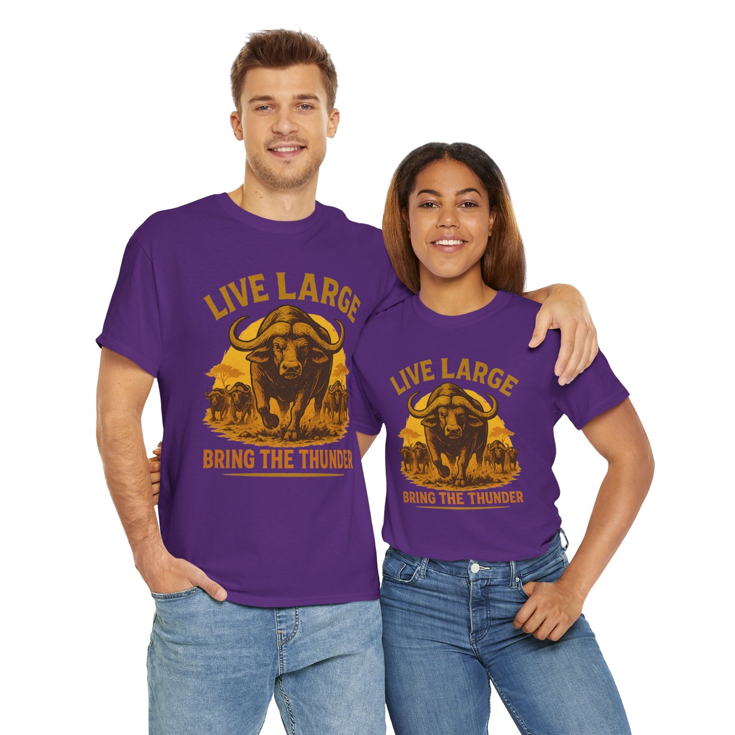 Live Large Bring The Thunder Shirt Cape Buffalo Africa Animal