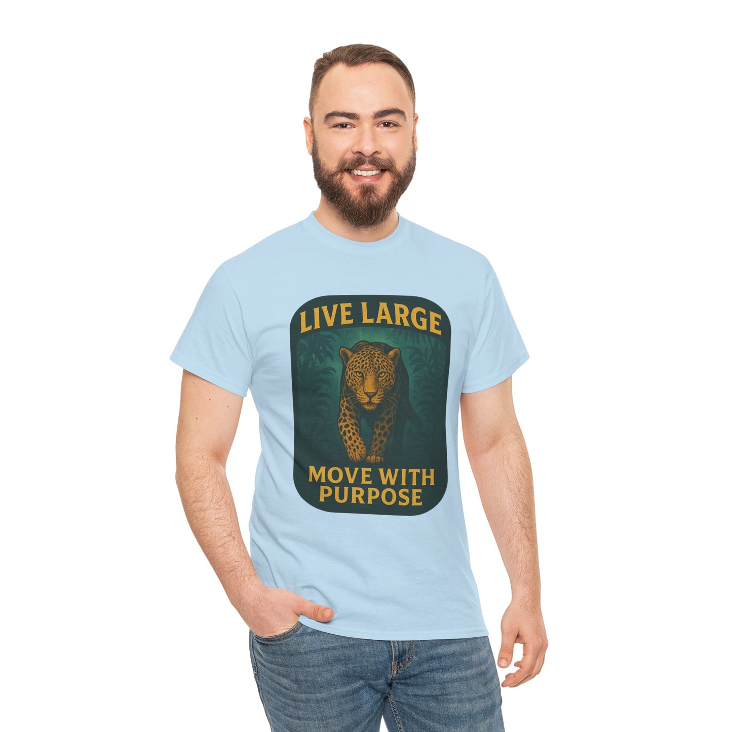 Live Large Move With Purpose Leopard Jaguar Shirt