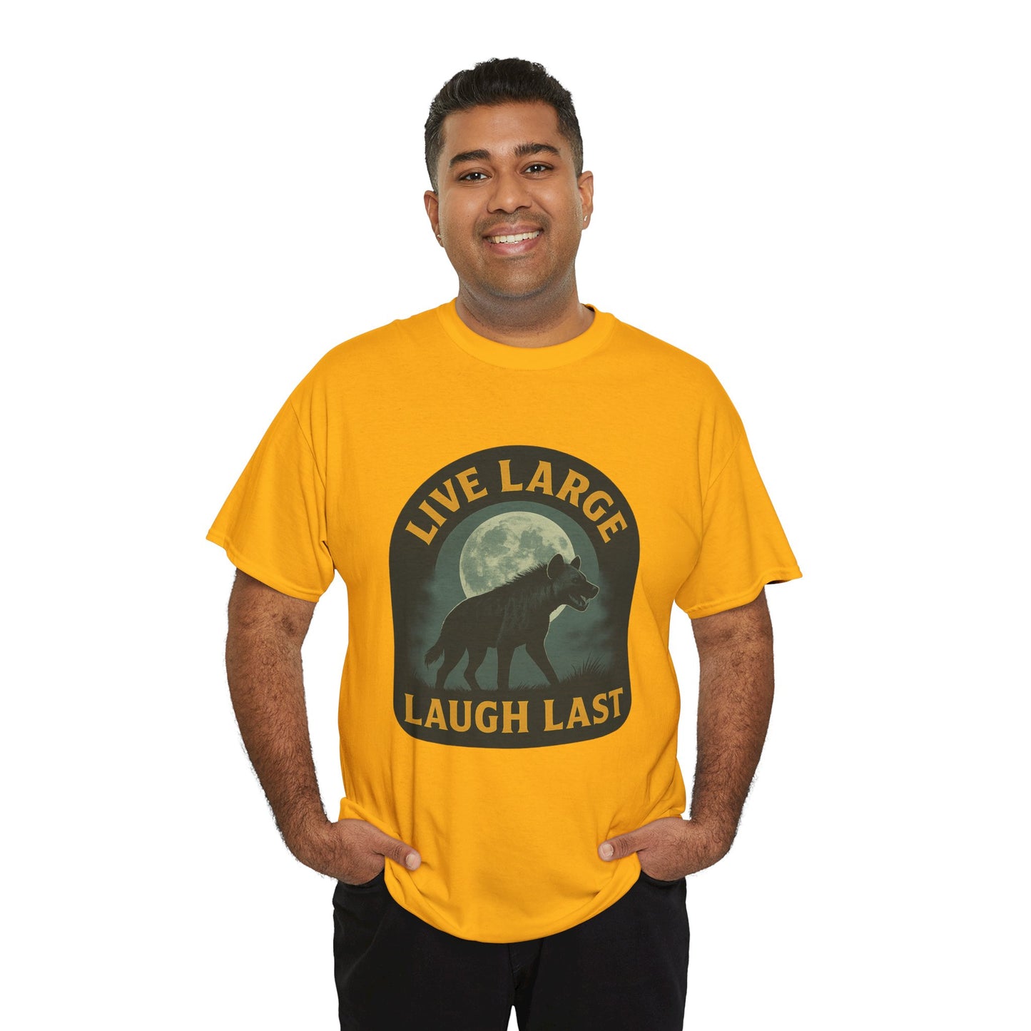 Live Large Laugh Last Hyena Cotton Shirt