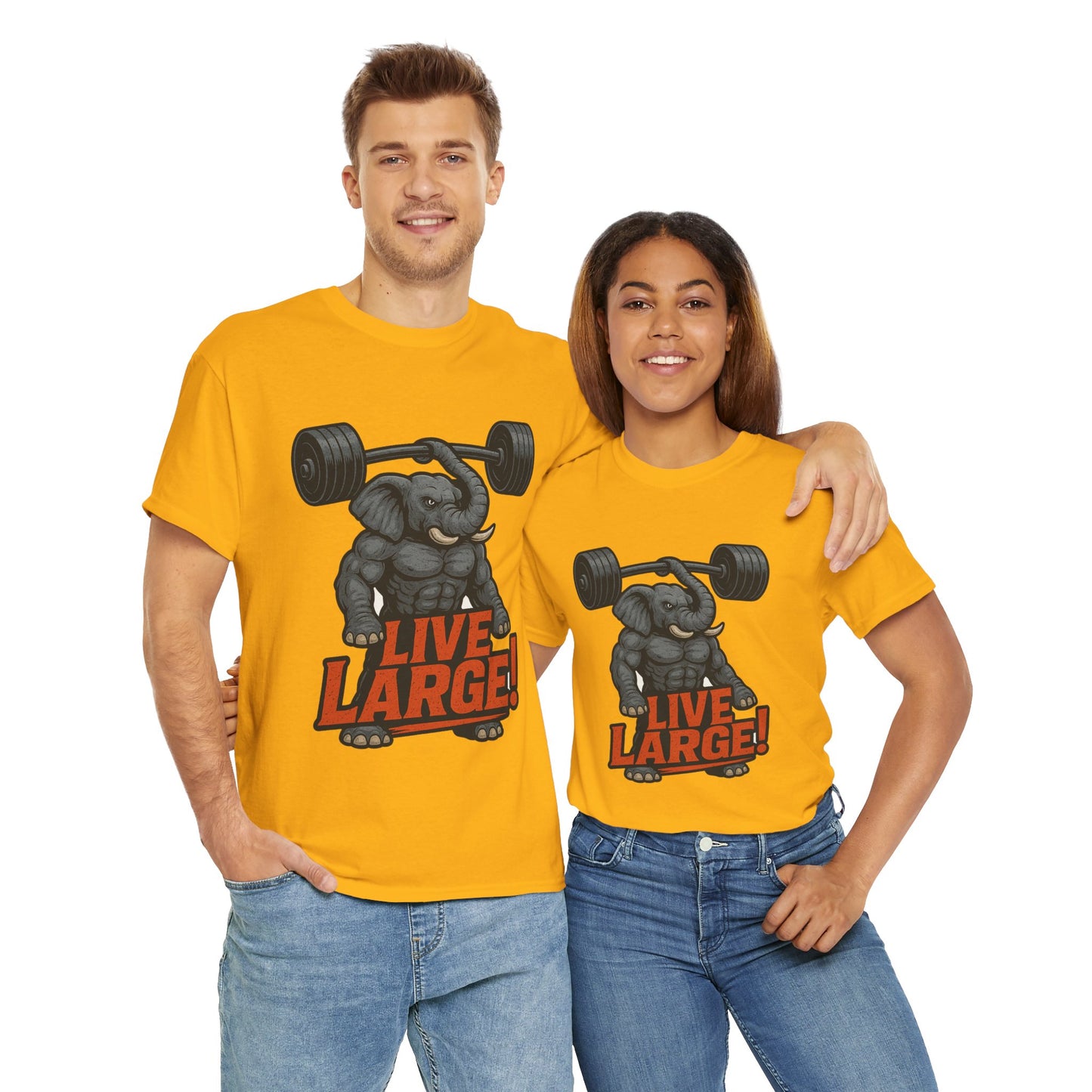 Live Large Elephant Unisex Tee, Fitness T-Shirt