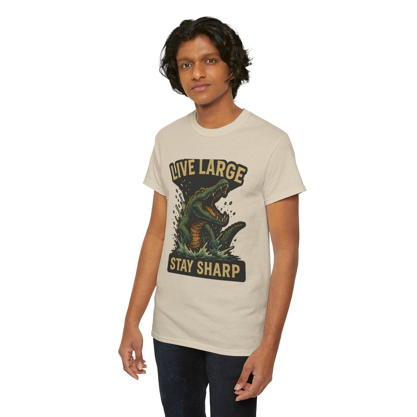 Live Large, Stay Sharp Alligator Shirt